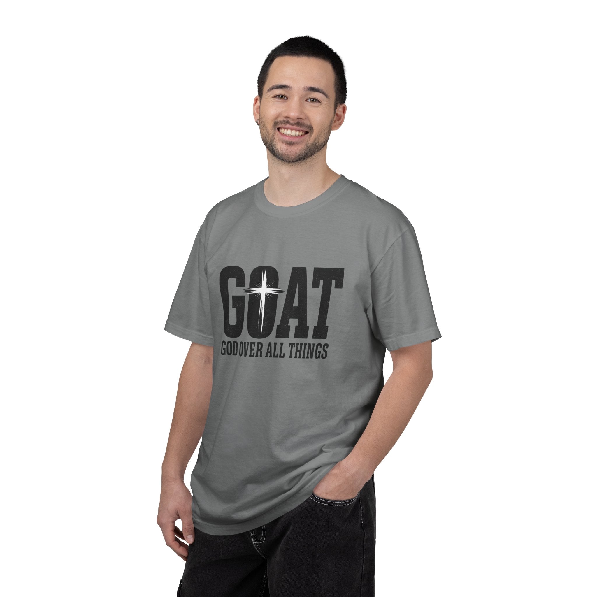 GOAT Christian T-Shirt — "God Over All Things" Inspirational Faith Tee