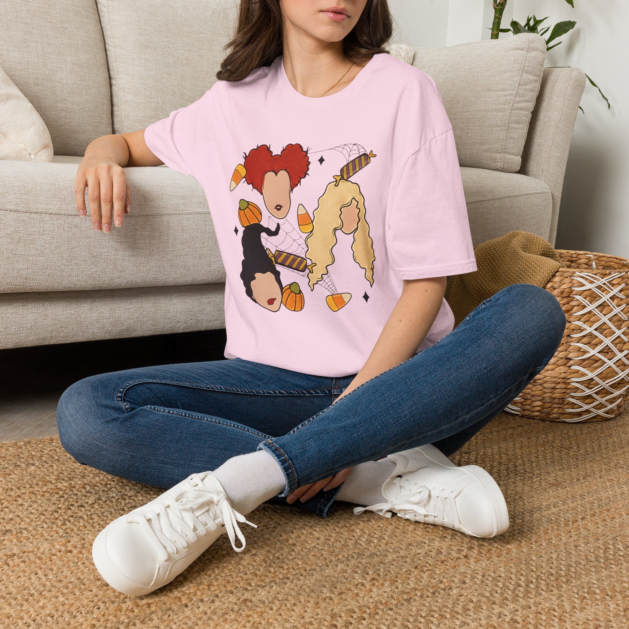 Halloween Sanderson Sisters T-Shirt – Witches Trio Pumpkin Candy Corn Design