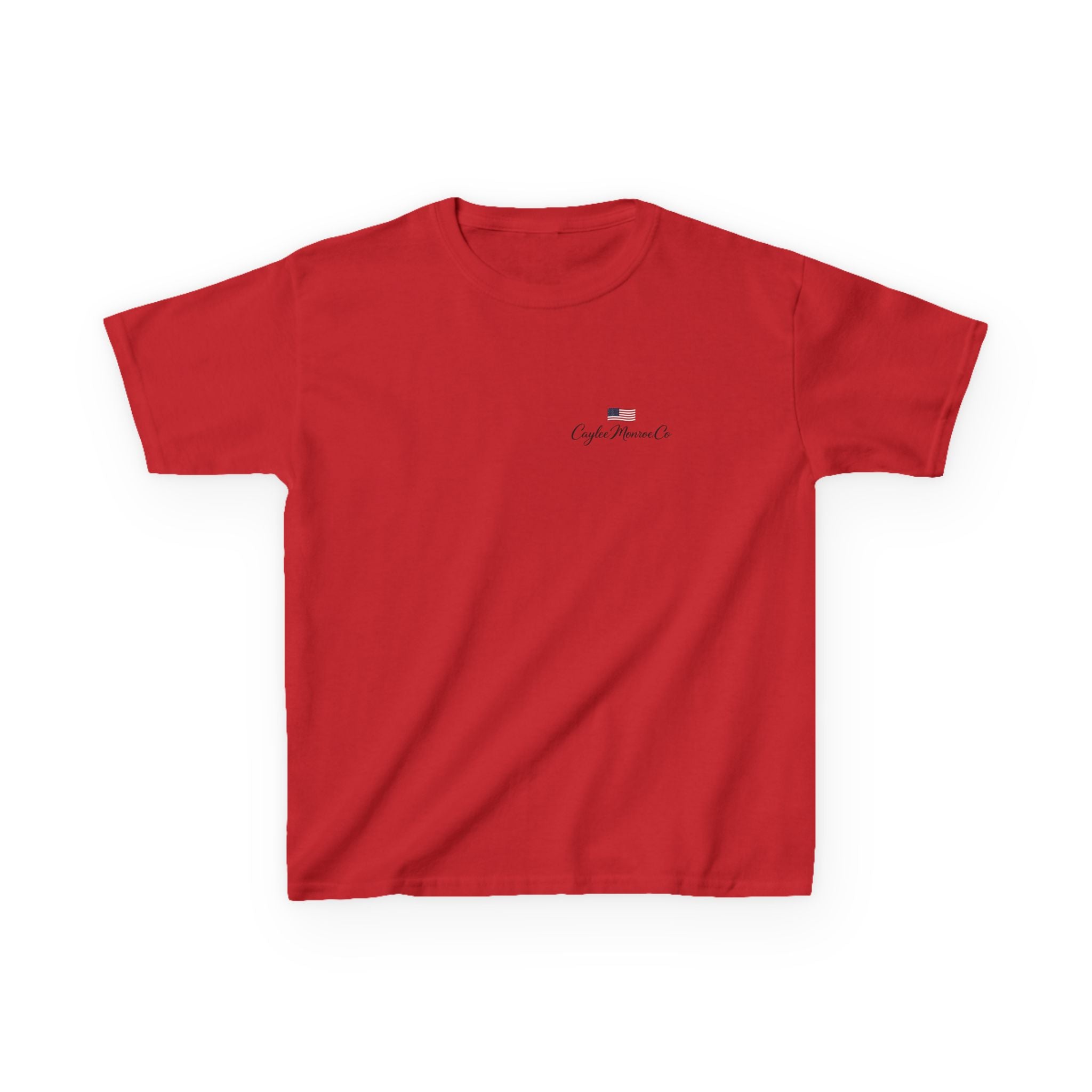 Kids T-Shirt — Patriotic Golden Doodle with American Flag (4th of July, Memorial Day)