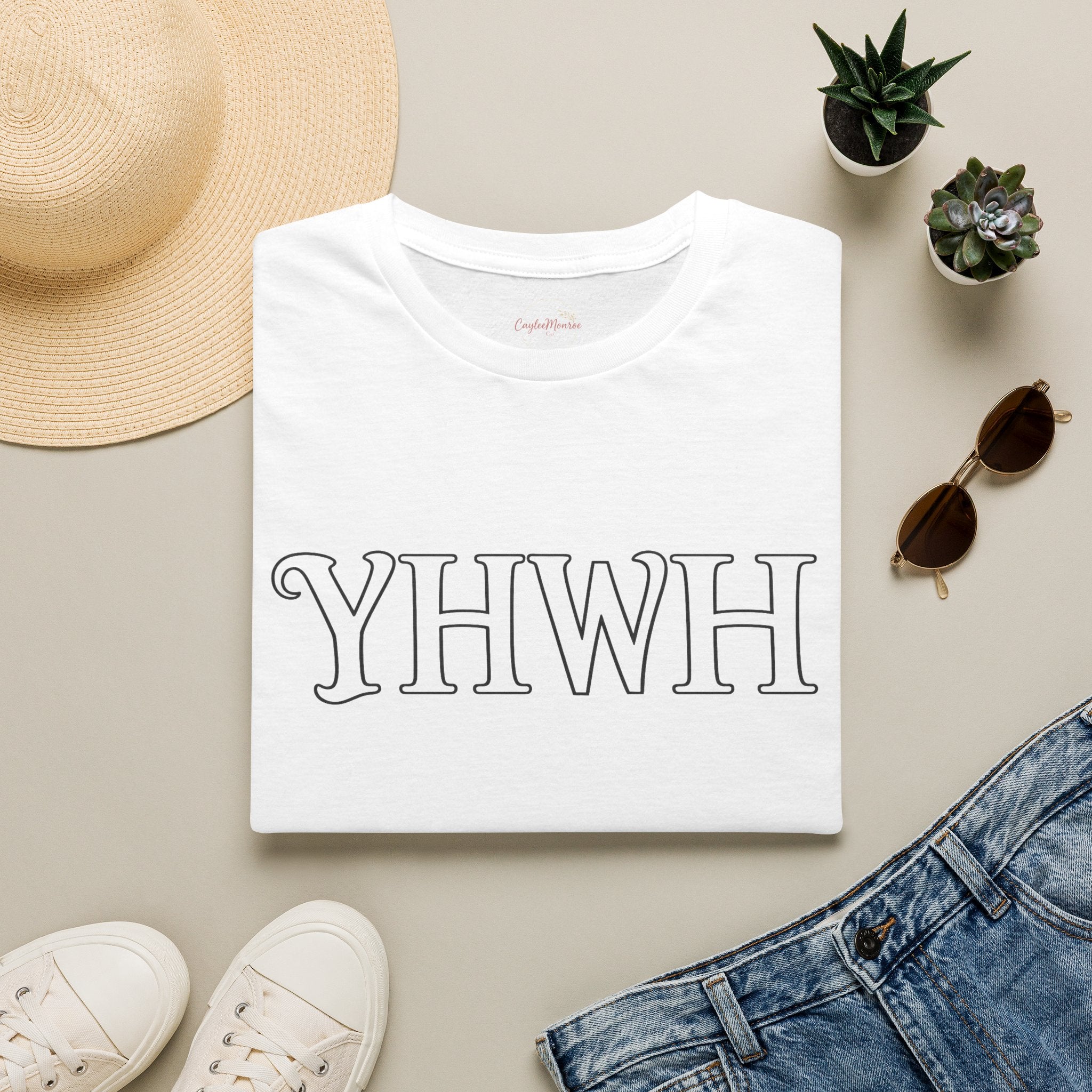 YHWH Script Tee - Minimal Christian Faith T-Shirt