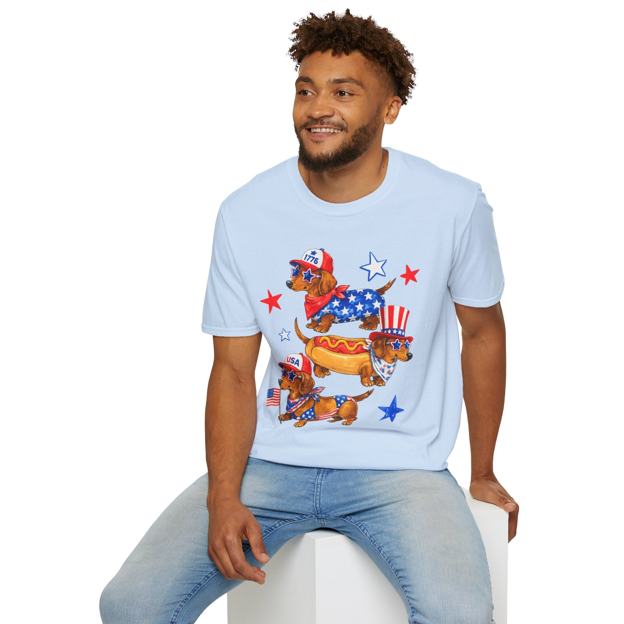 Patriotic Dachshund T-Shirt — 4th of July USA Hot Dog Dogs Tee