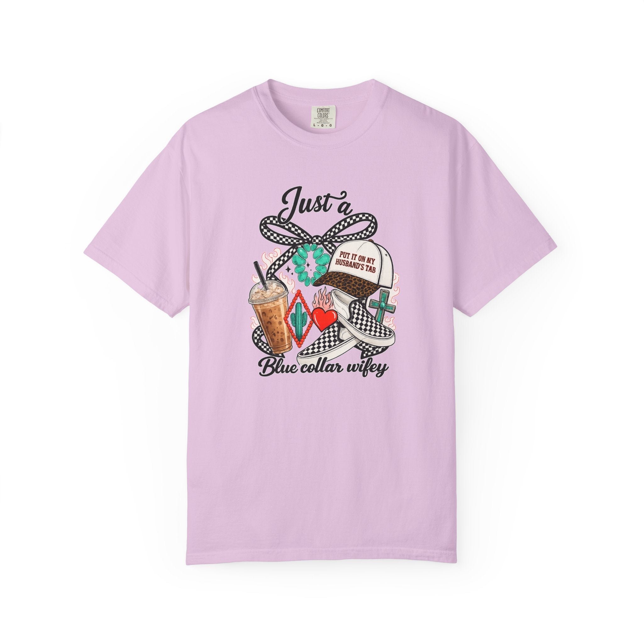 Blue Collar Wifey T-Shirt — "Just a Blue Collar Wifey" Graphic Tee