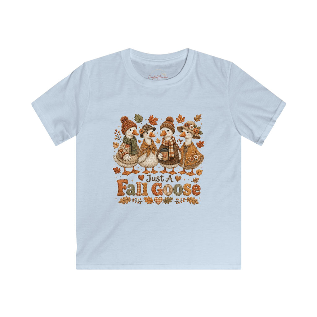 Kids Tee — 'Just a Fall Goose' Cute Fall Geese Graphic Shirt