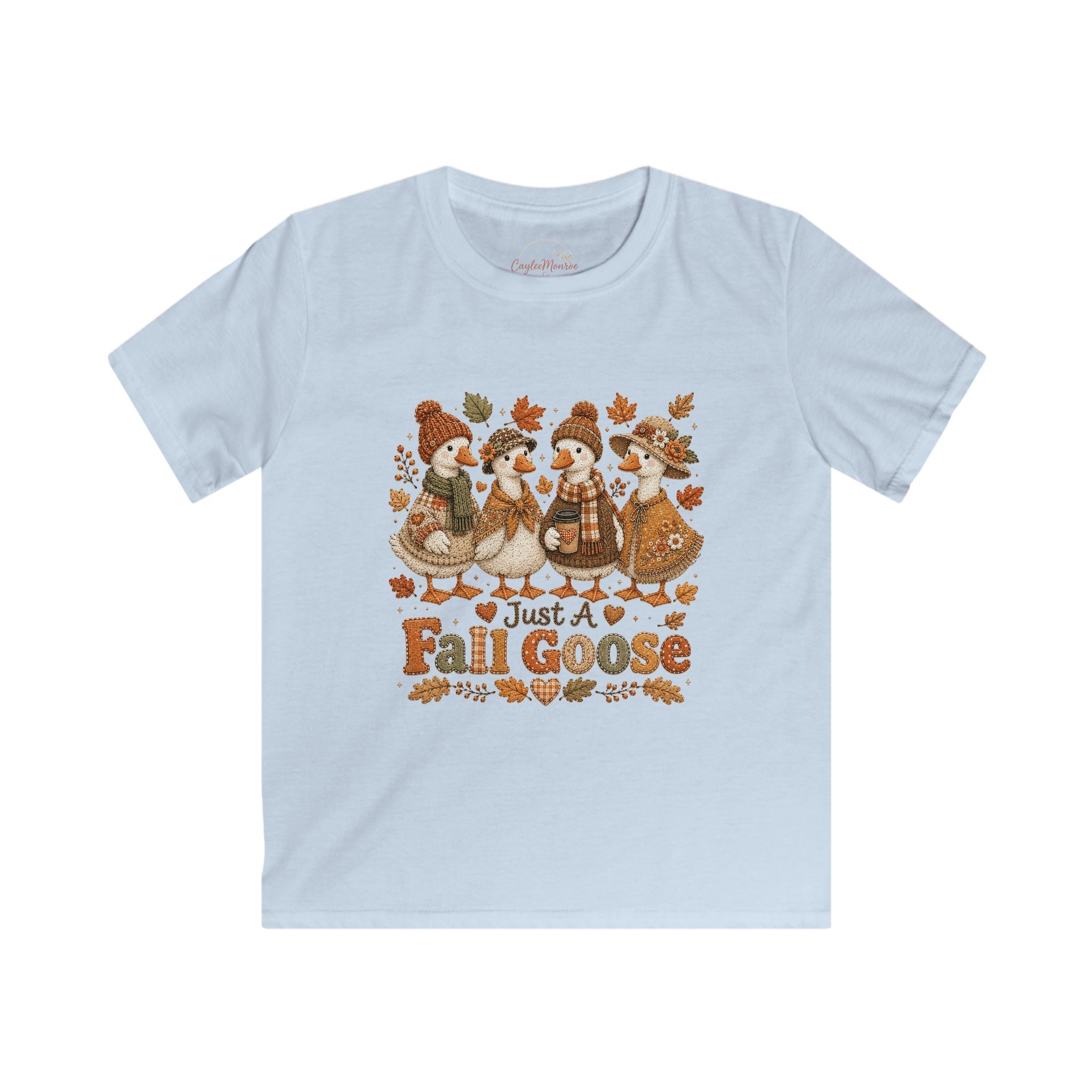 Kids Tee — 'Just a Fall Goose' Cute Fall Geese Graphic Shirt