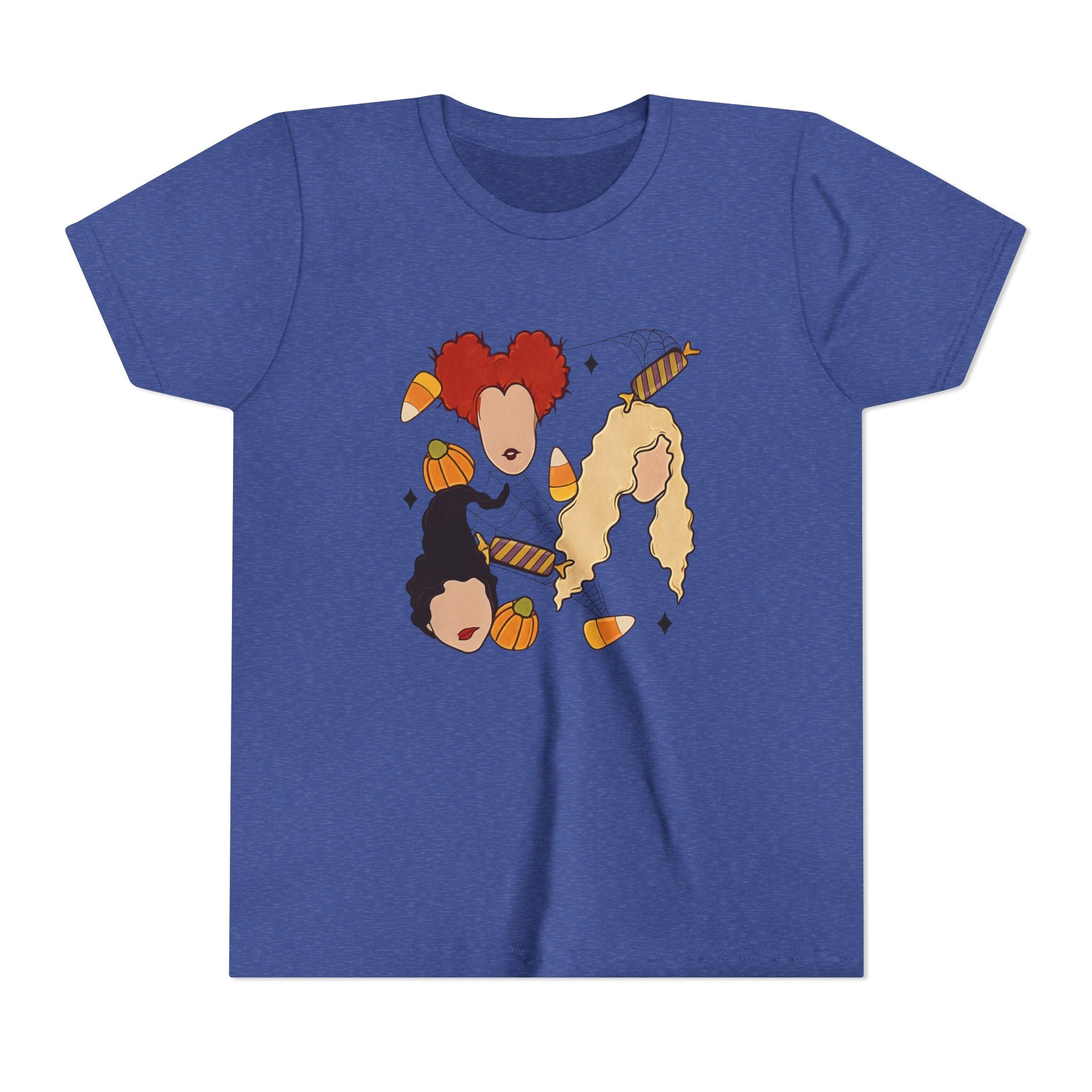 Hocus Pocus Girls Halloween Youth Tee — Sanderson Sisters Candy Corn Design