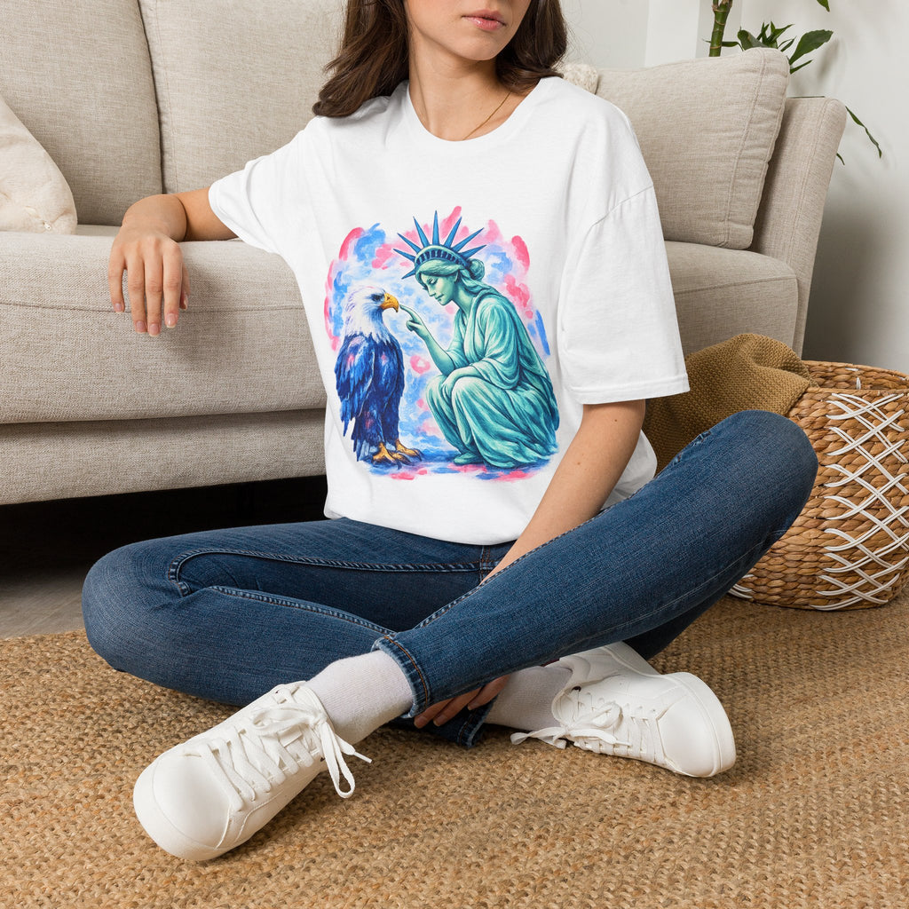 Liberty & Eagle Watercolor T-Shirt