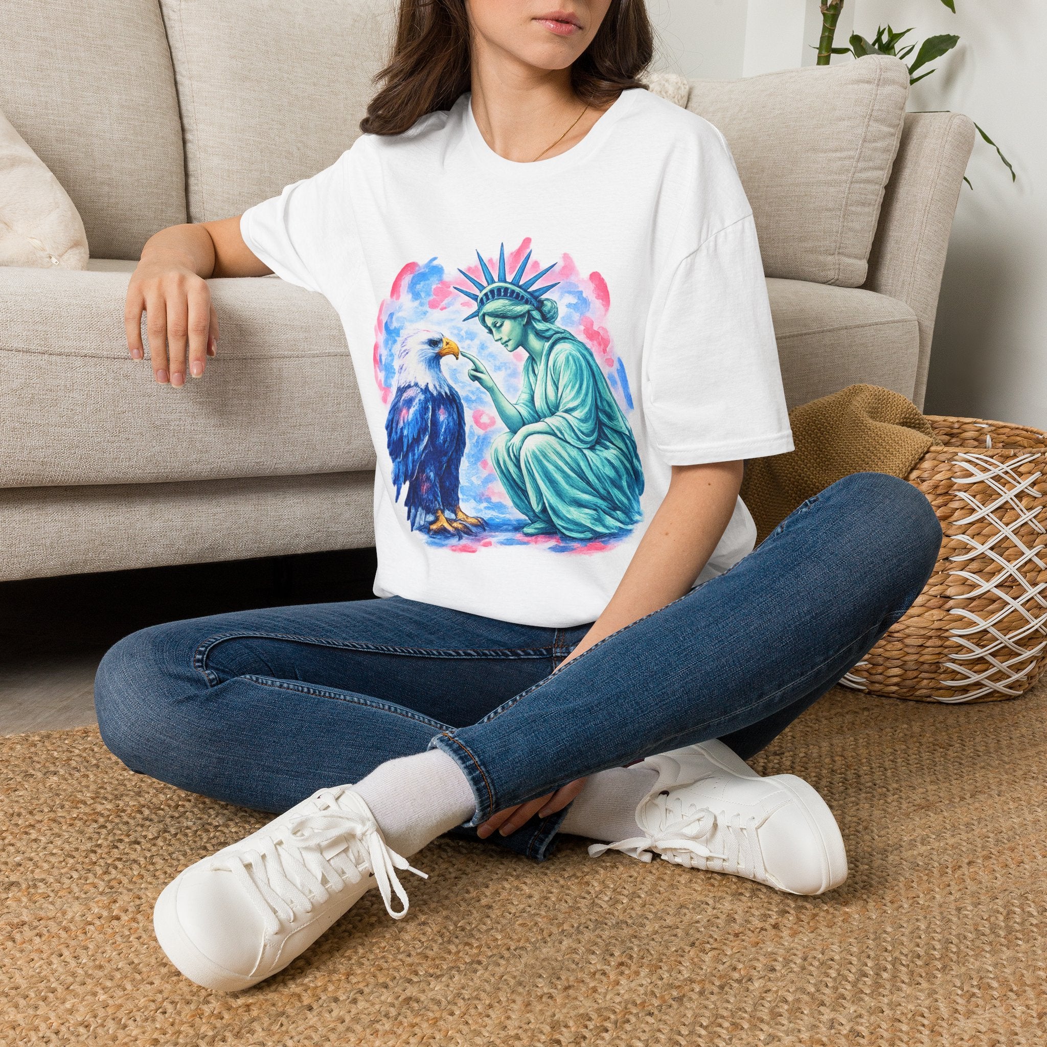 Liberty & Eagle Watercolor T-Shirt