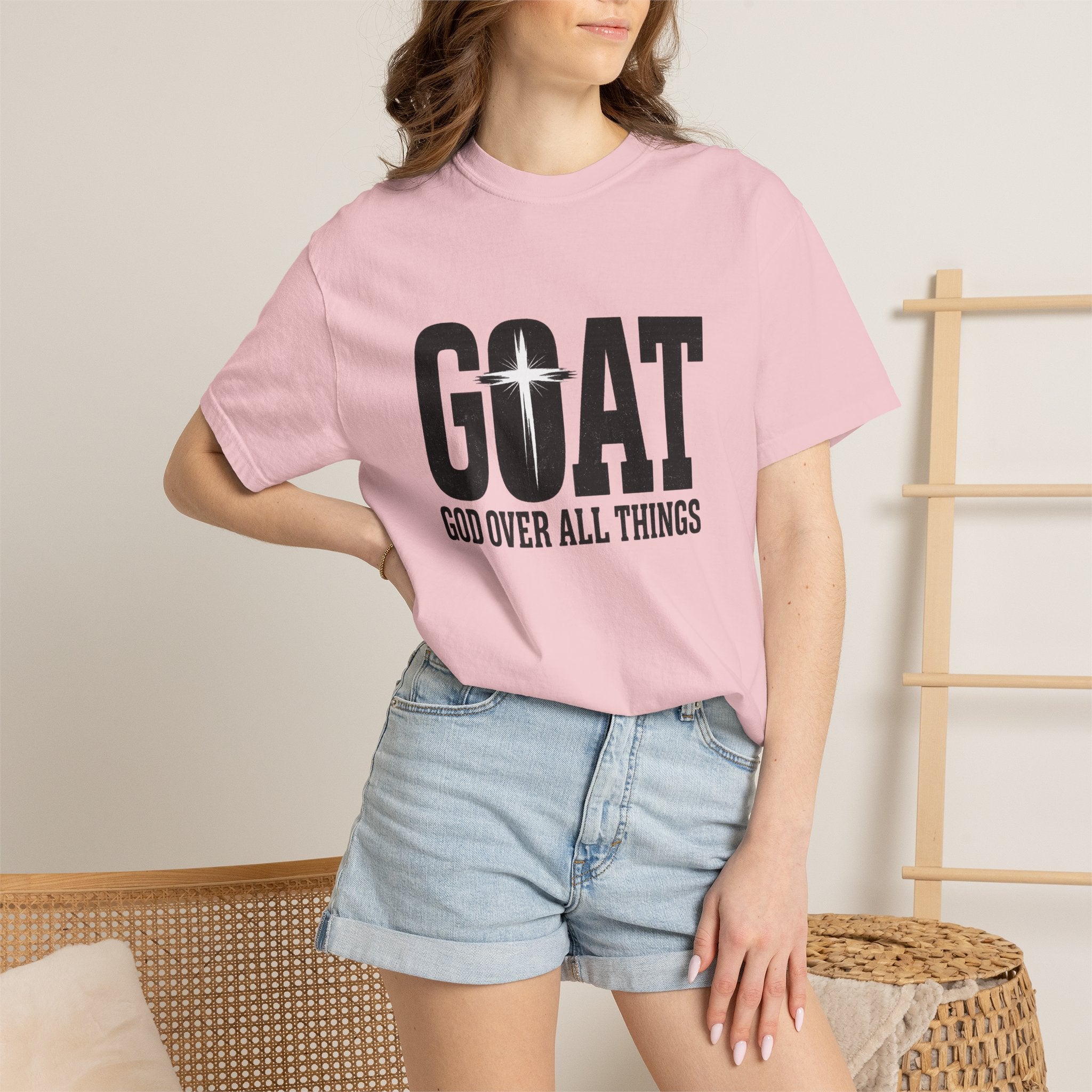 GOAT Christian T-Shirt — "God Over All Things" Inspirational Faith Tee