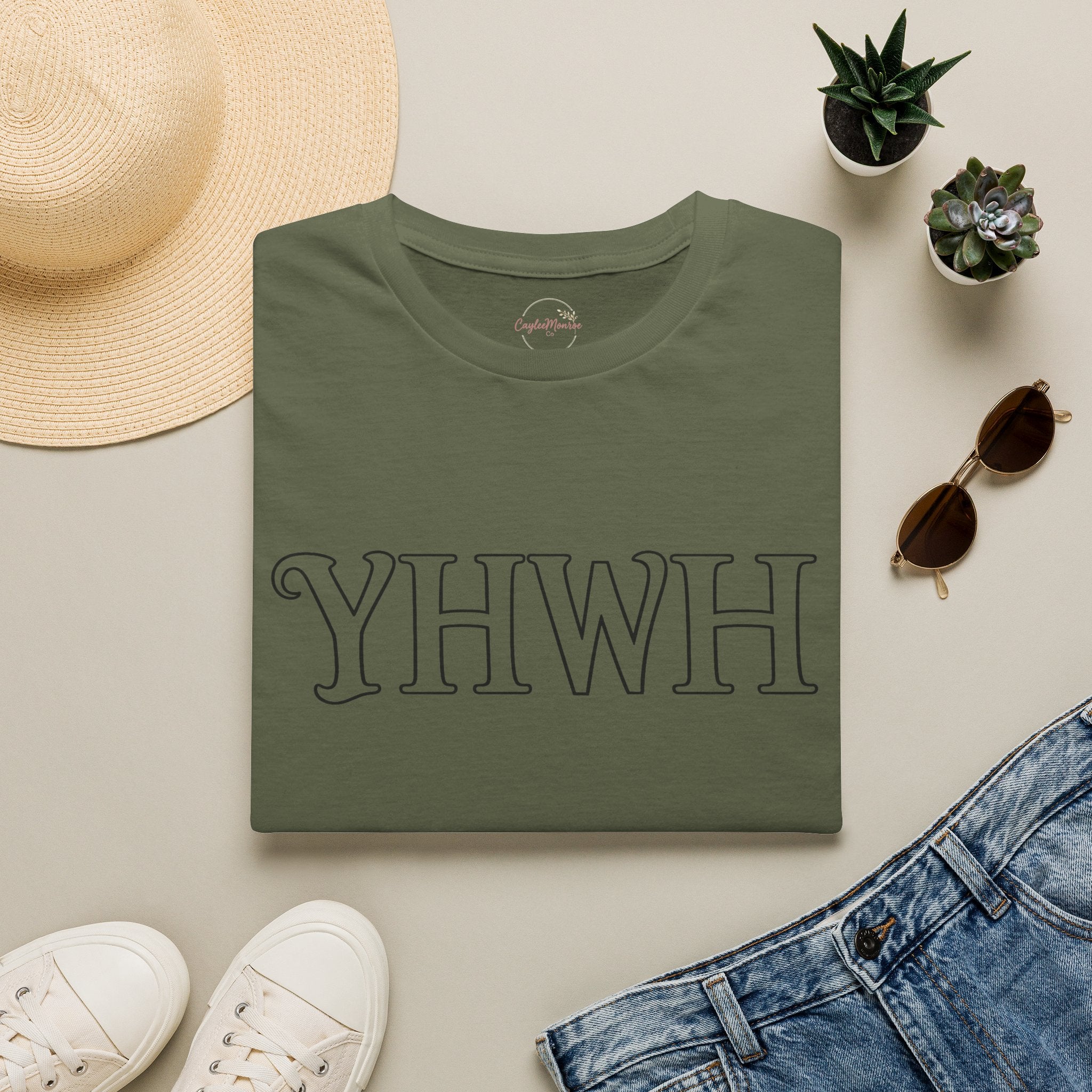 YHWH Script Tee - Minimal Christian Faith T-Shirt