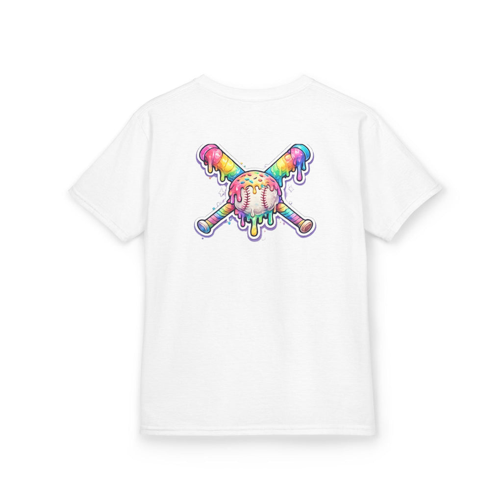 Kids Tee — Rainbow Drip Ice Cream Skull Graphic