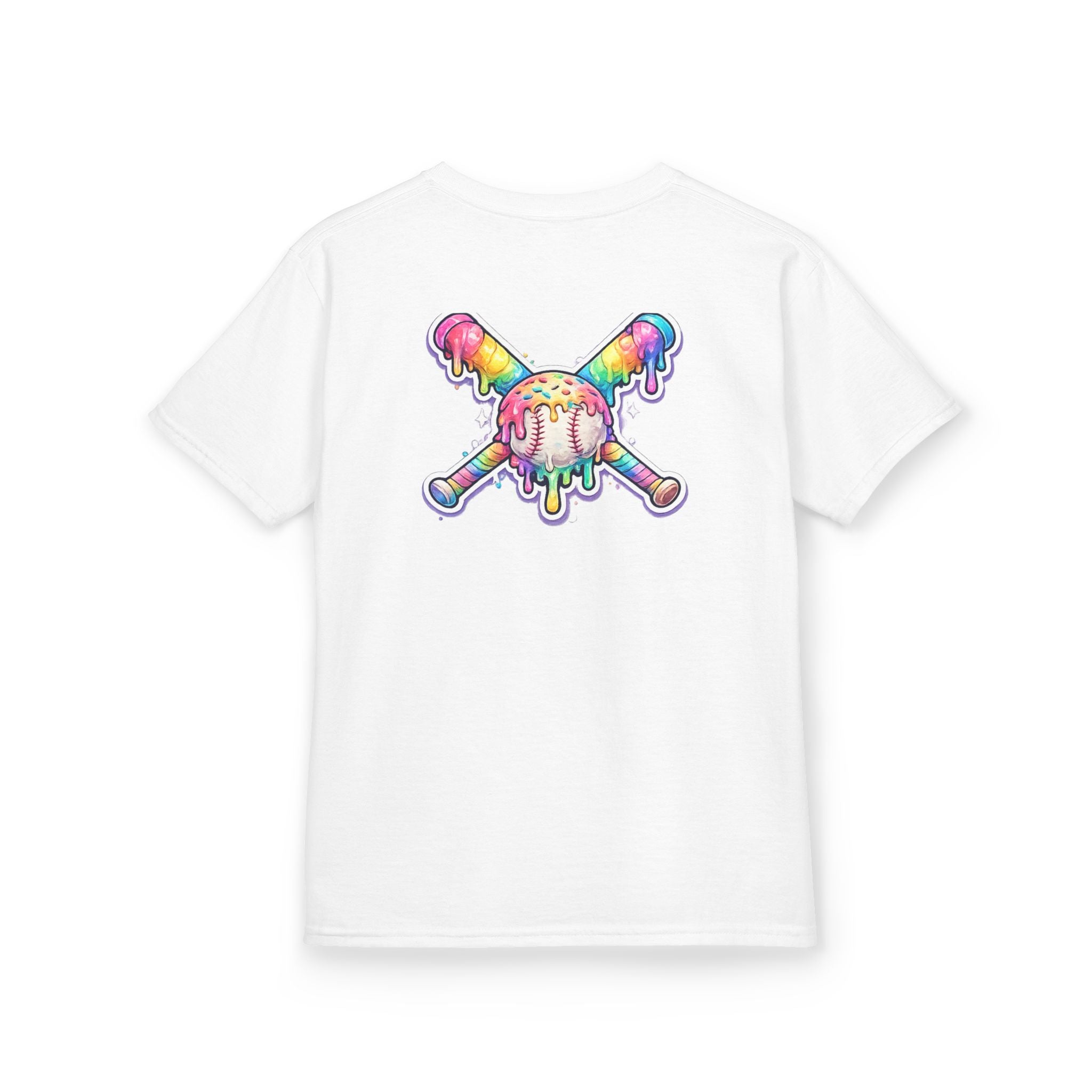 Kids Tee — Rainbow Drip Ice Cream Skull Graphic