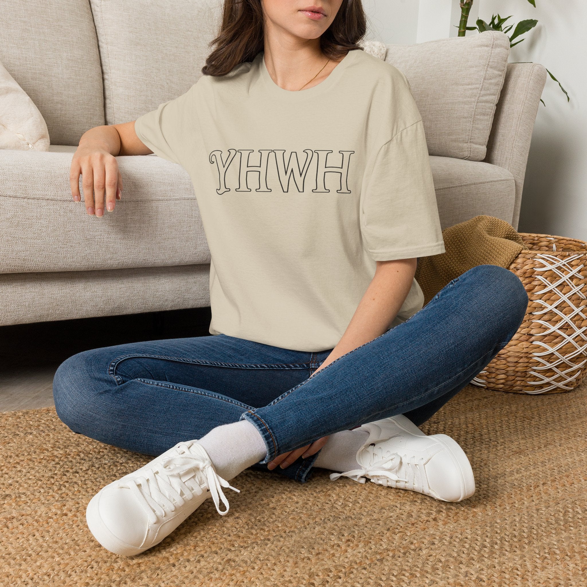 YHWH Script Tee - Minimal Christian Faith T-Shirt