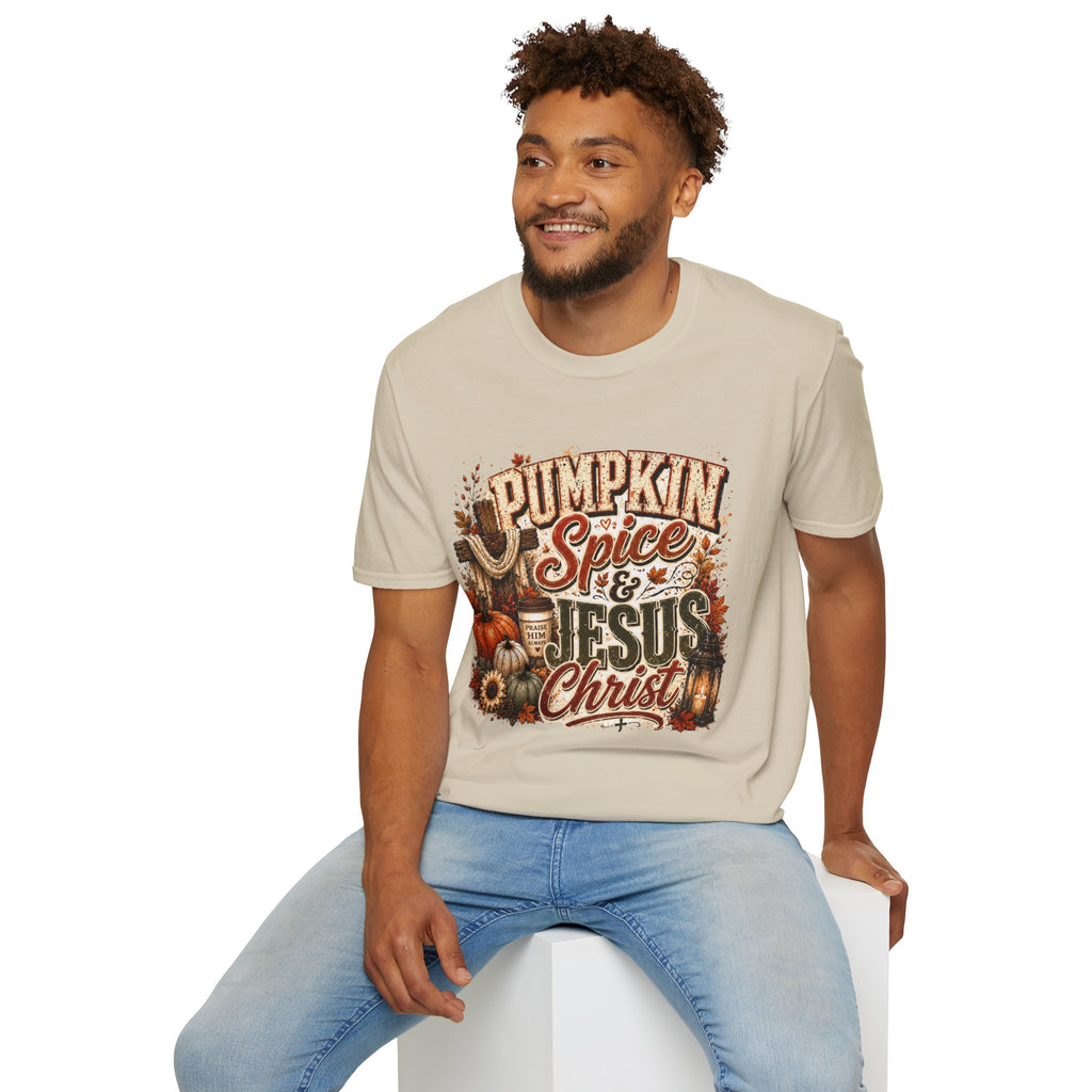 Pumpkin Spice & Jesus Christ T‑Shirt — Fall Faith Graphic Tee