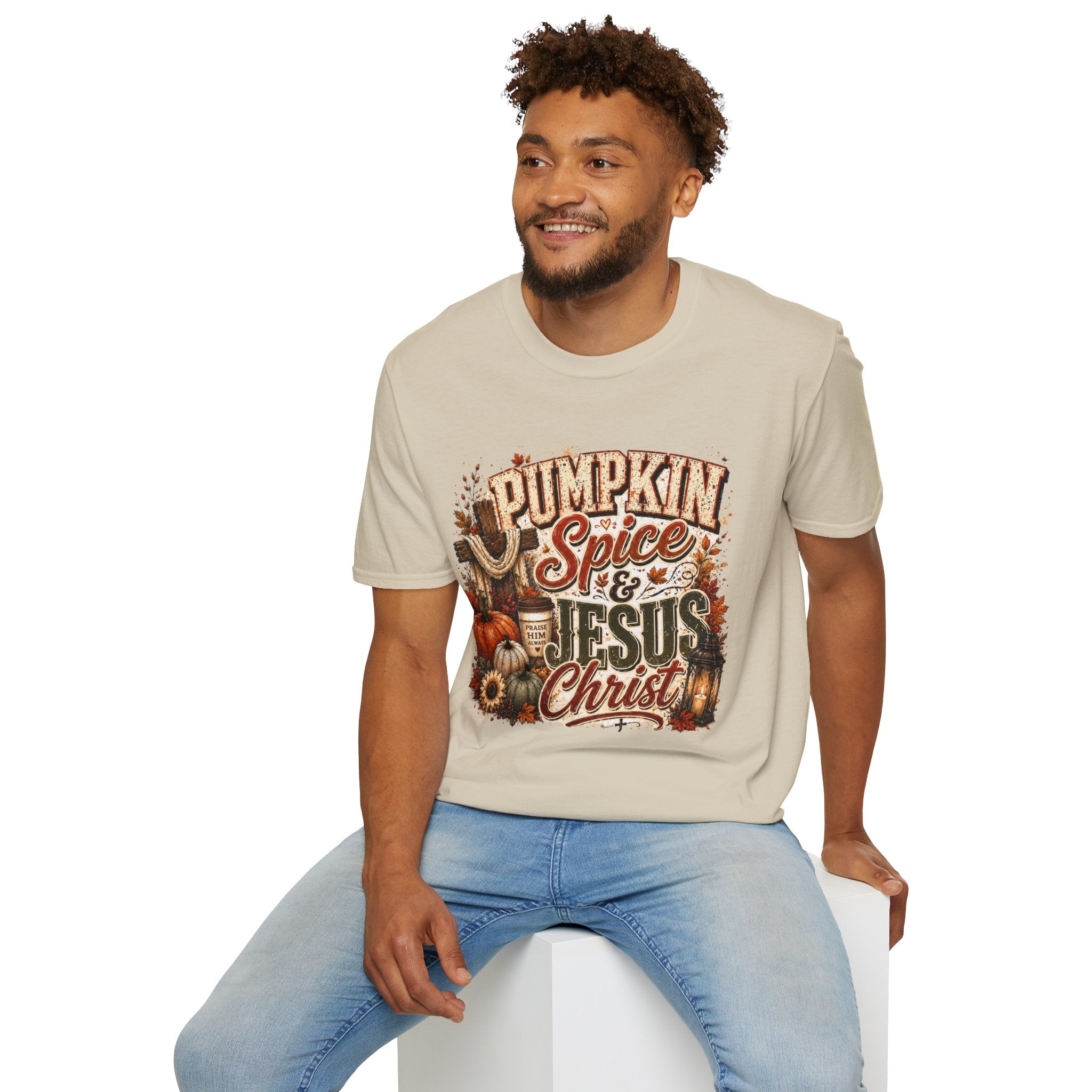 Pumpkin Spice & Jesus Christ T‑Shirt — Fall Faith Graphic Tee