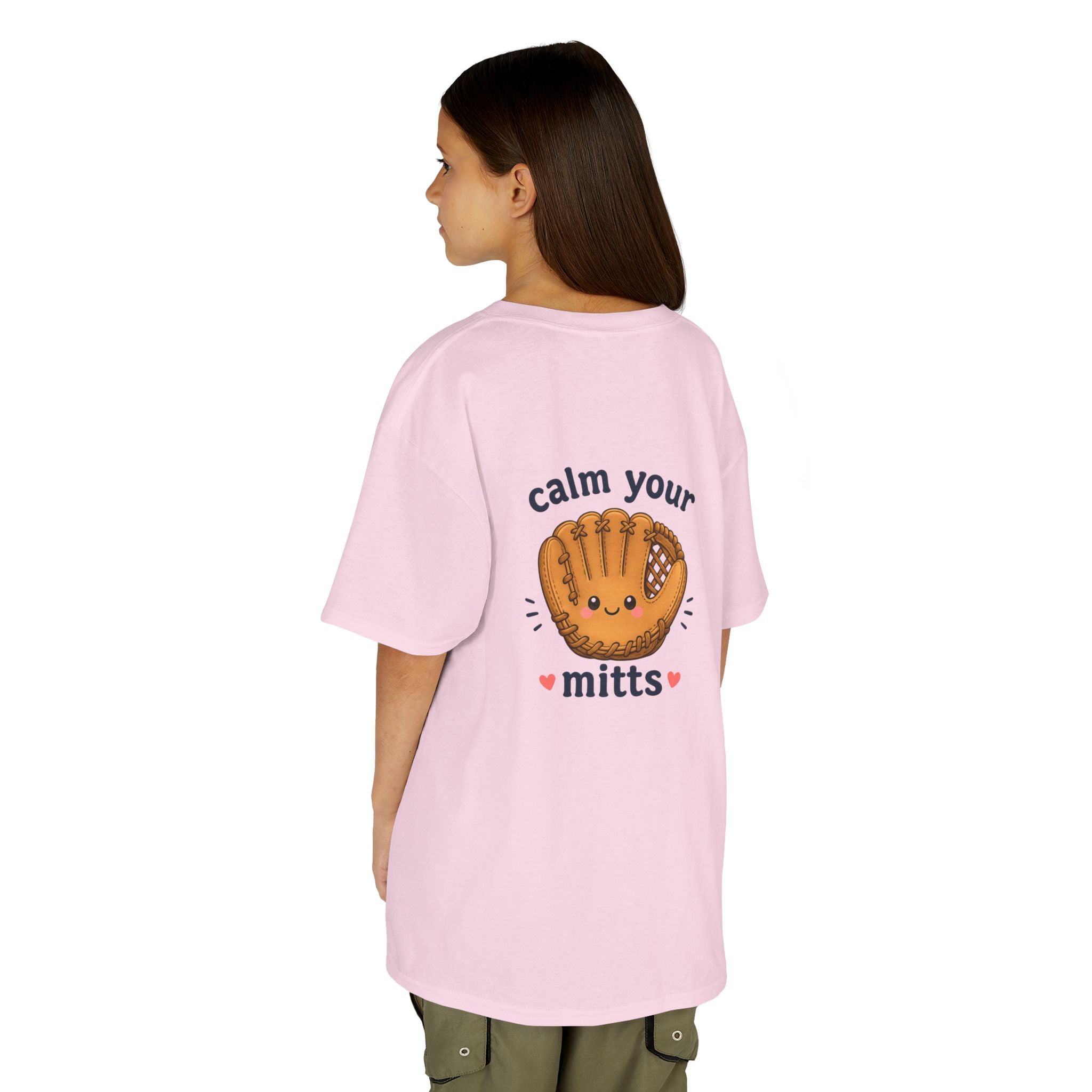 Kids T-Shirt — “Calm Your Mitts” Cute Baseball Glove Tee