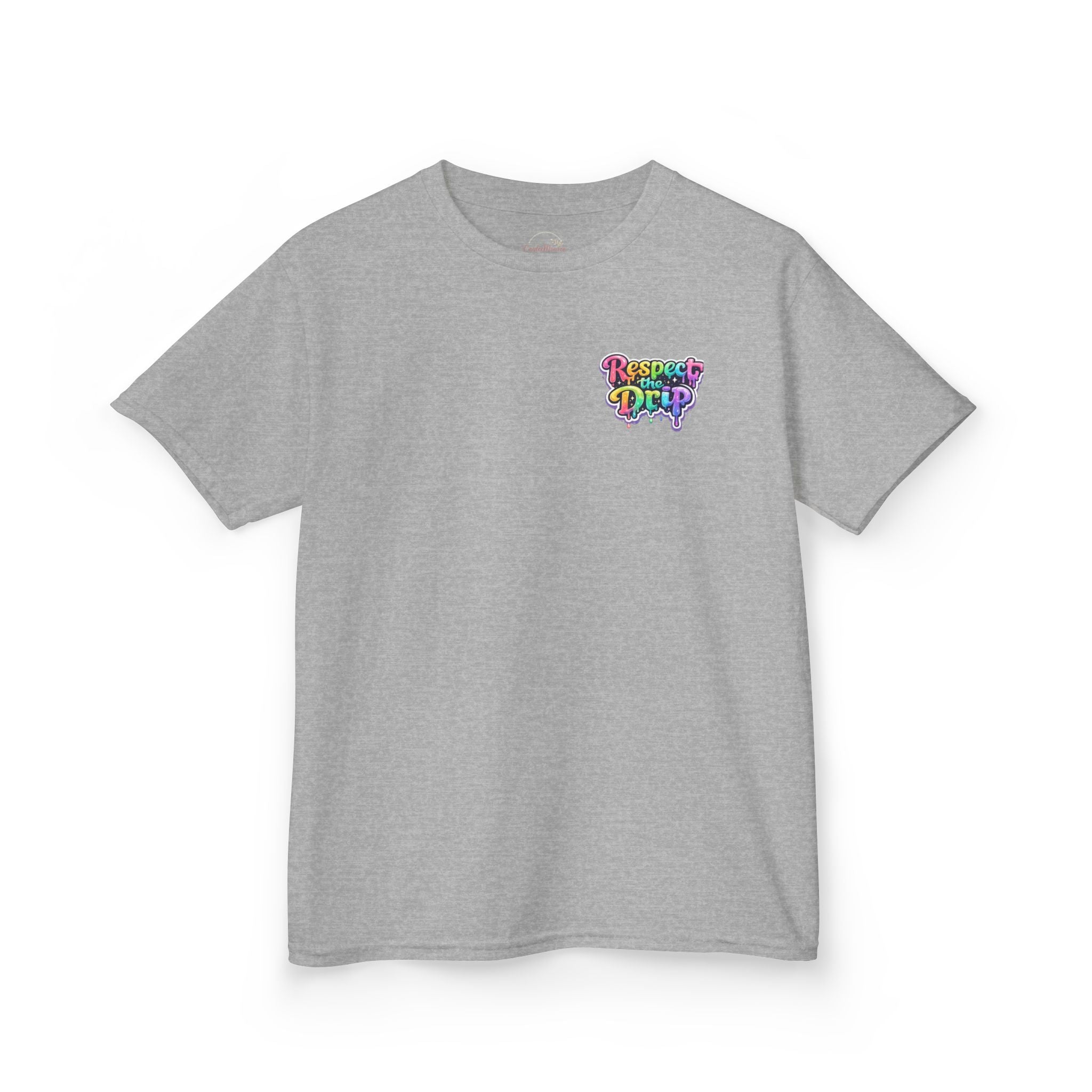 Kids Tee — Rainbow Drip Ice Cream Skull Graphic