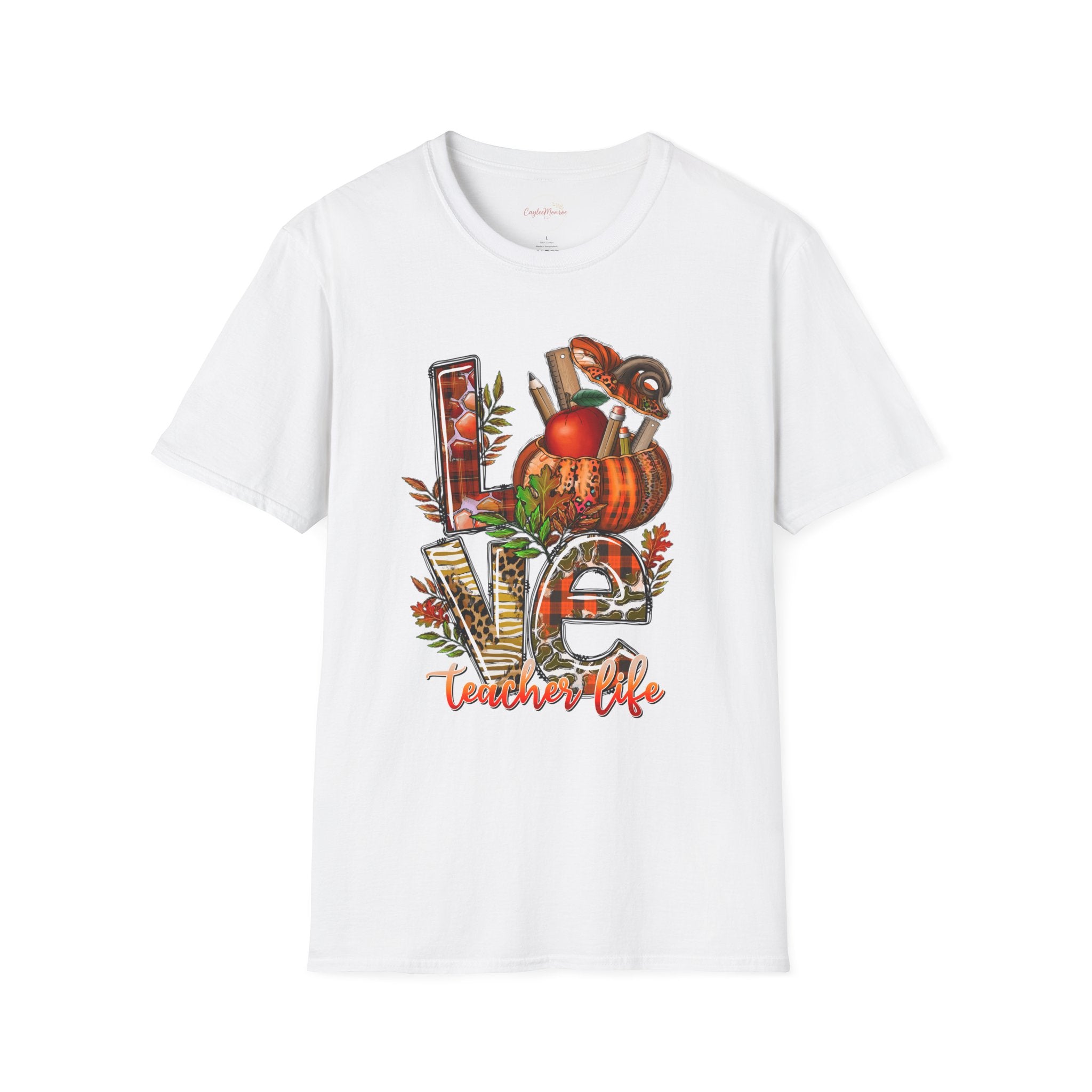 Fall Love T-Shirt — Autumn Pumpkin, Apples & Mushrooms Cozy Graphic Tee