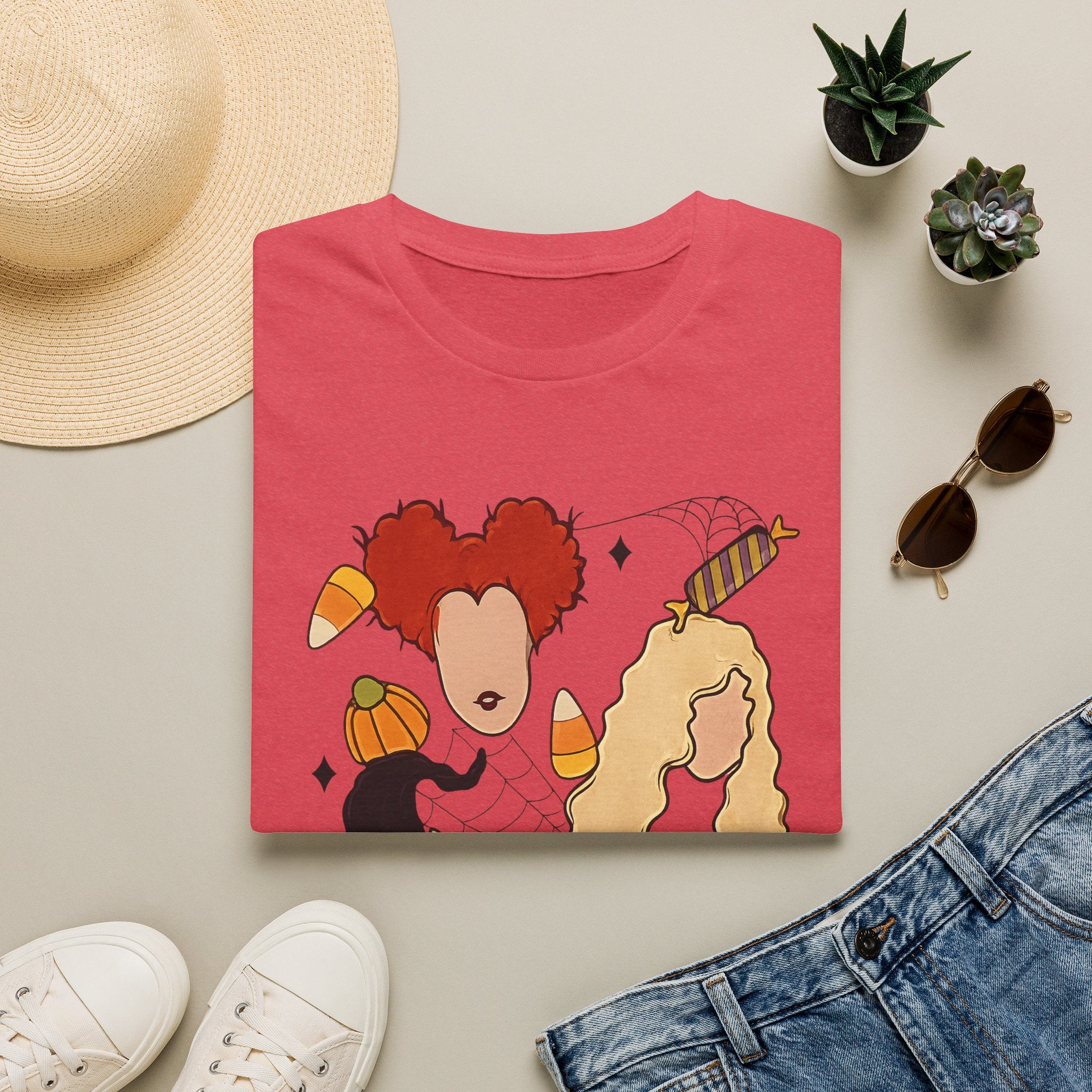 Halloween Sanderson Sisters T-Shirt – Witches Trio Pumpkin Candy Corn Design