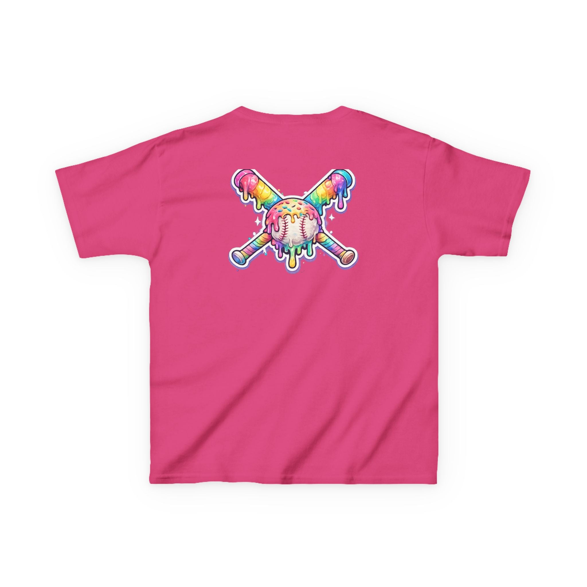 Kids Tee — Rainbow Drip Ice Cream Skull Graphic