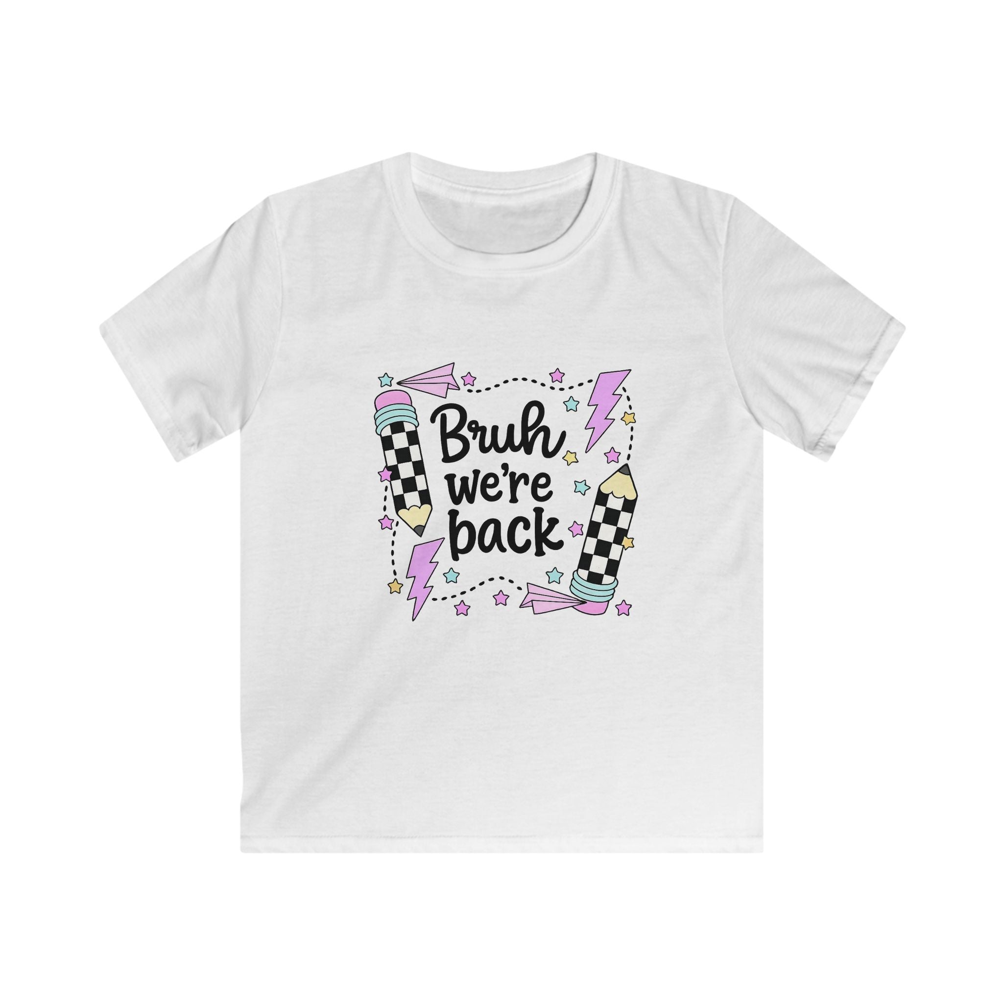 Kids Tee — "Bruh We're Back" Retro Skate Graphic