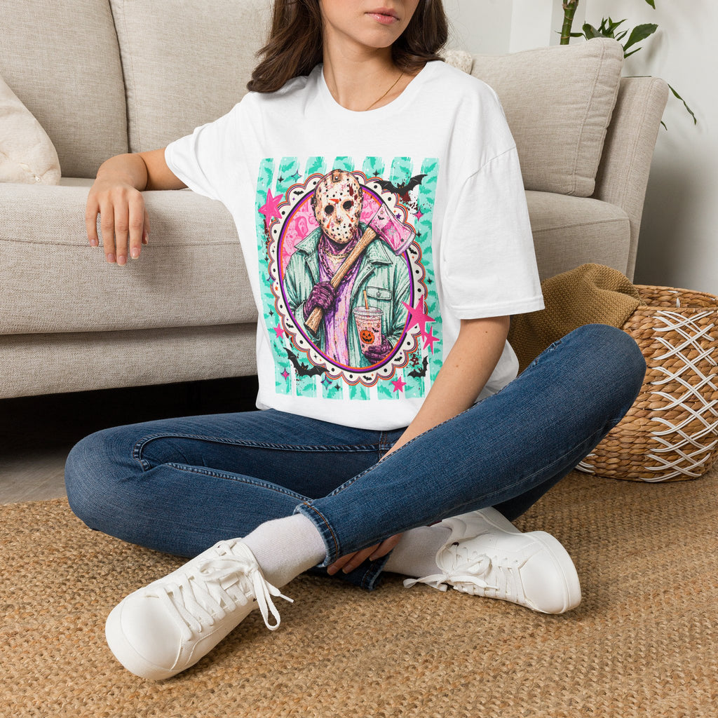 Jason Voorhees Graphic T-Shirt — Retro Pastel Horror Design