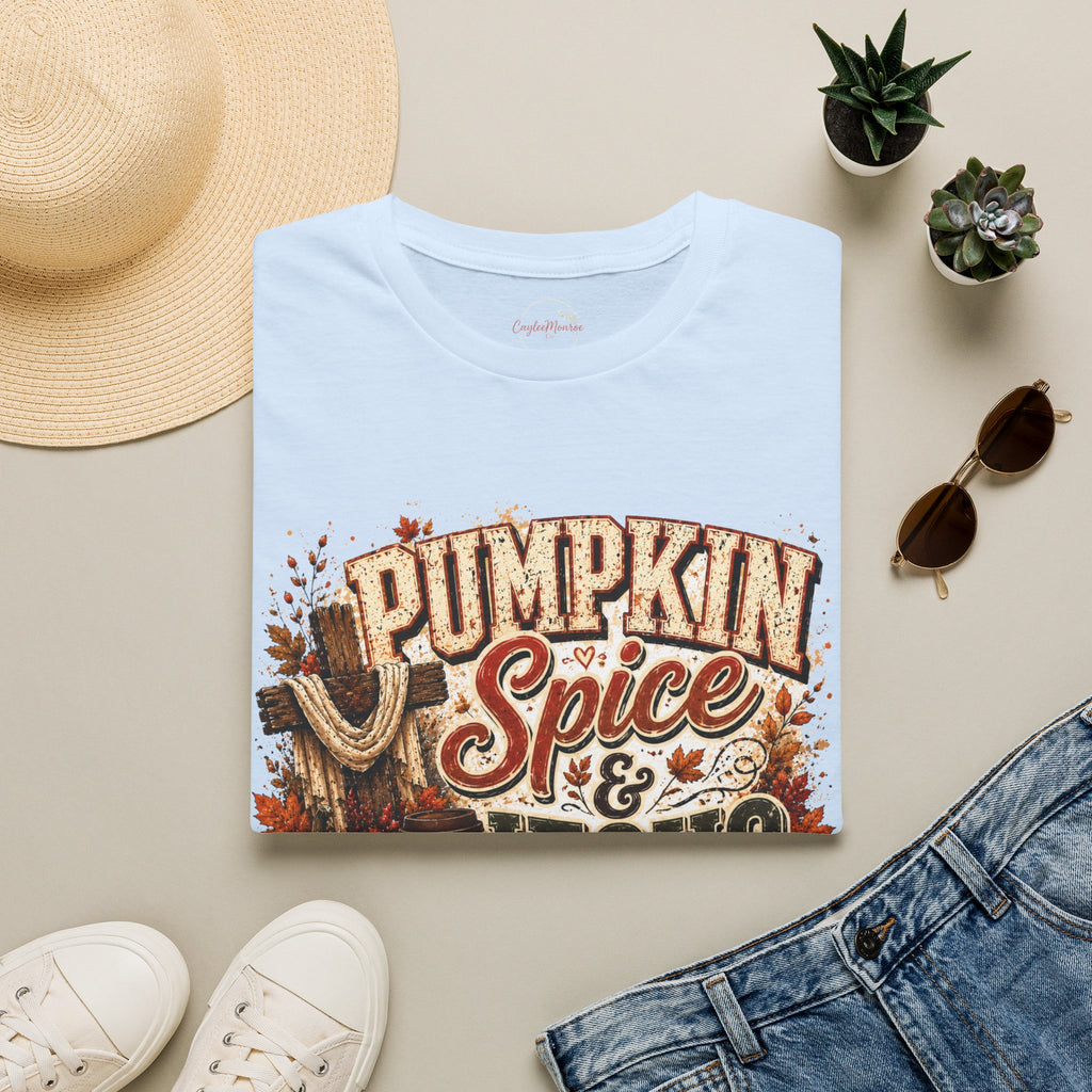 Pumpkin Spice & Jesus Christ T‑Shirt — Fall Faith Graphic Tee
