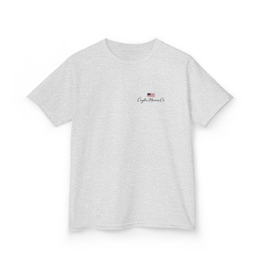 Kids T-Shirt — Patriotic Golden Doodle with American Flag (4th of July, Memorial Day)