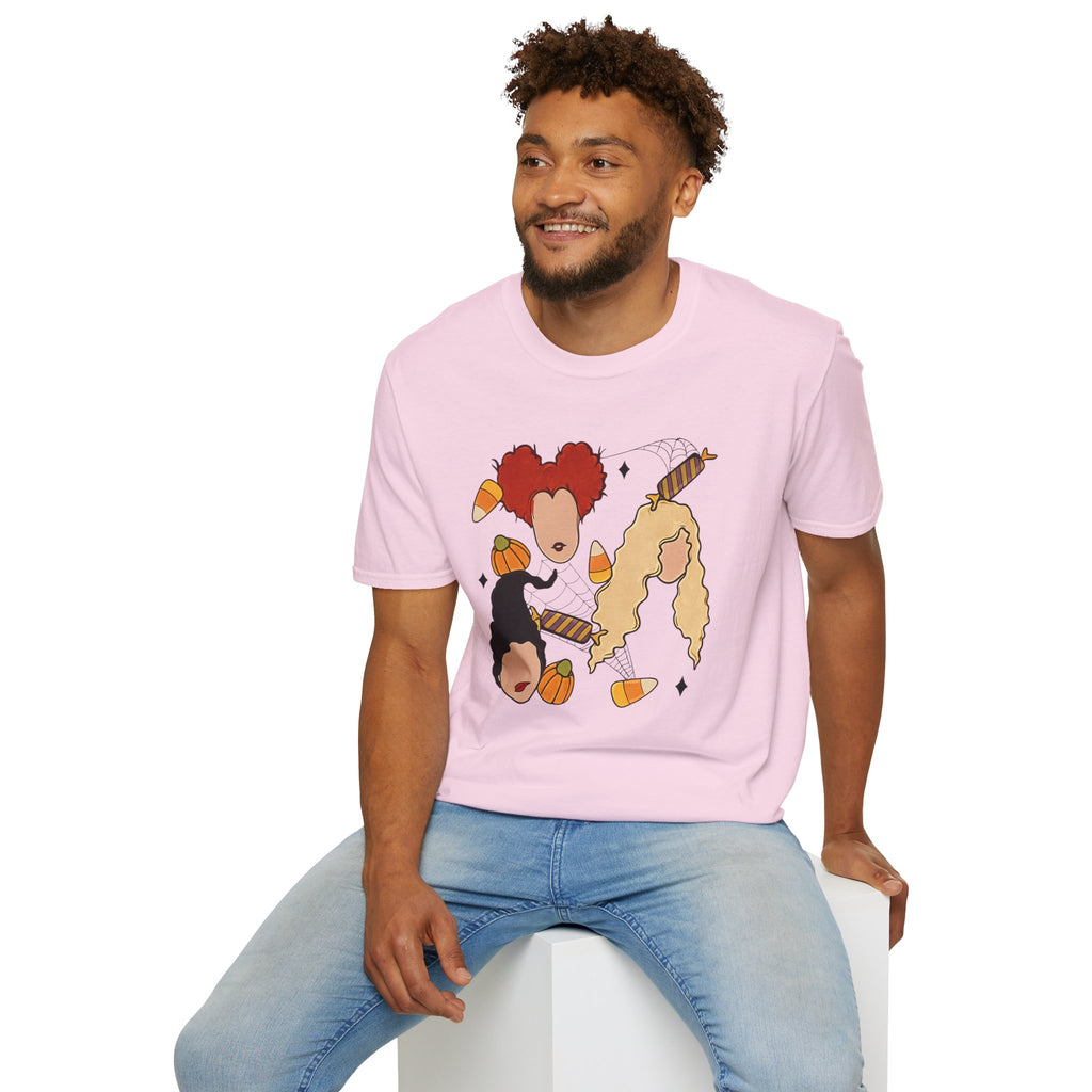 Halloween Sanderson Sisters T-Shirt – Witches Trio Pumpkin Candy Corn Design