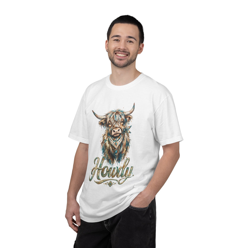 Howdy Highland Cow T-Shirt — Rustic Western Cow Graphic Tee