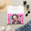 Saw Puppet Graphic T-Shirt — Pink Horror Movie Pinhead Design