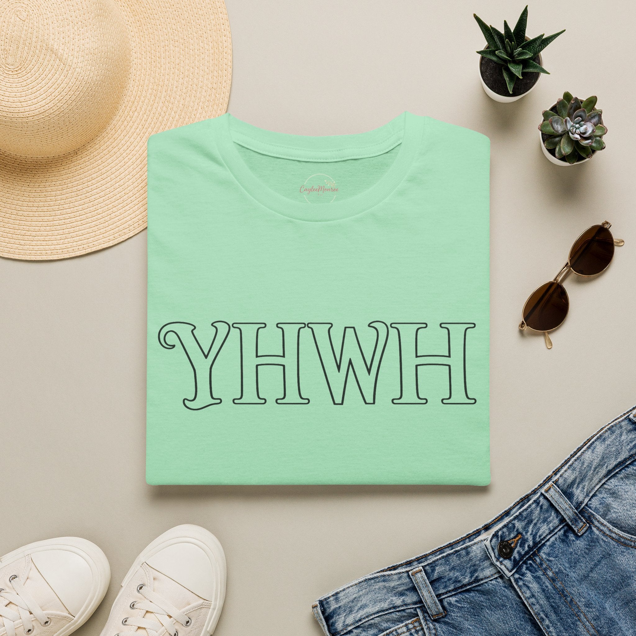 YHWH Script Tee - Minimal Christian Faith T-Shirt