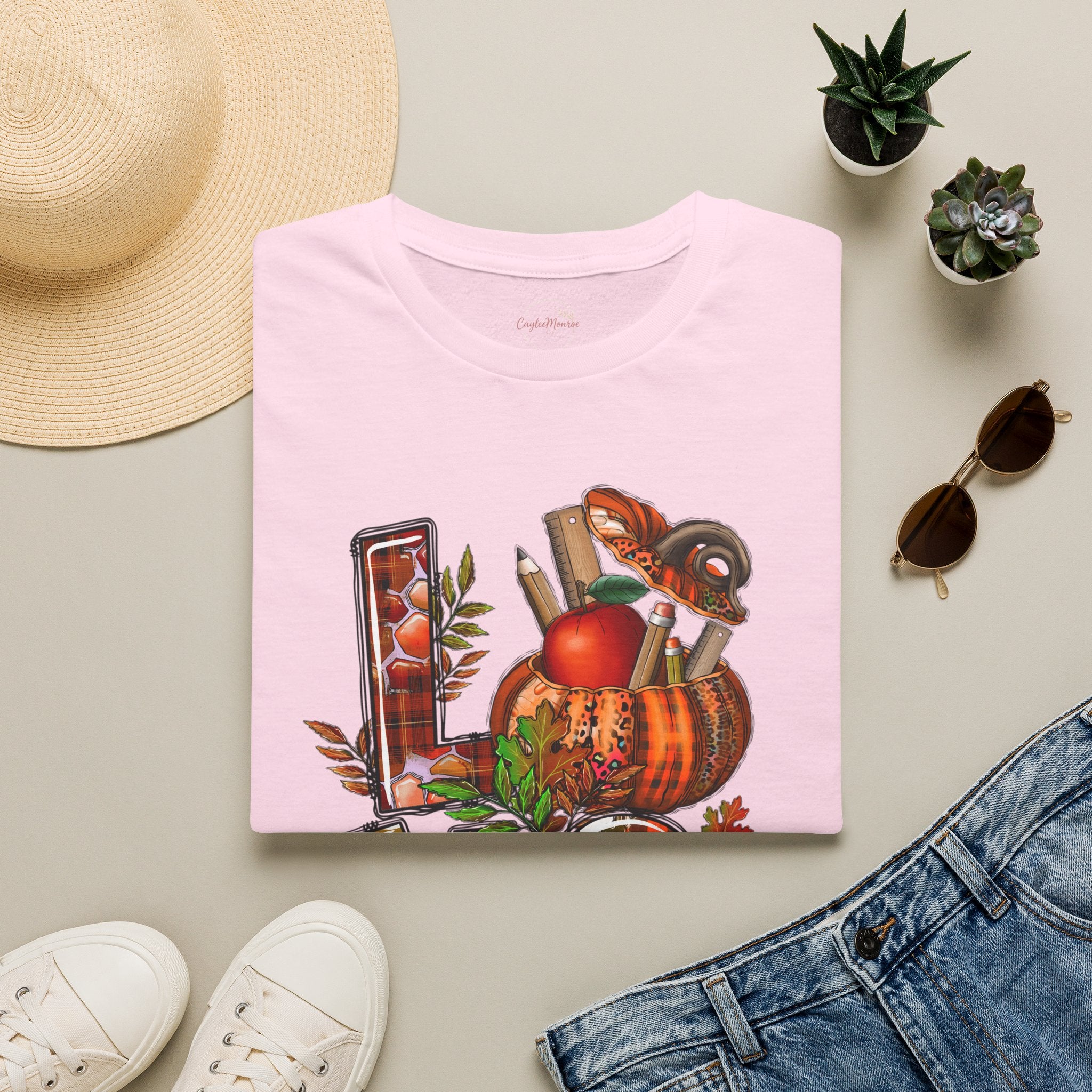 Fall Love T-Shirt — Autumn Pumpkin, Apples & Mushrooms Cozy Graphic Tee
