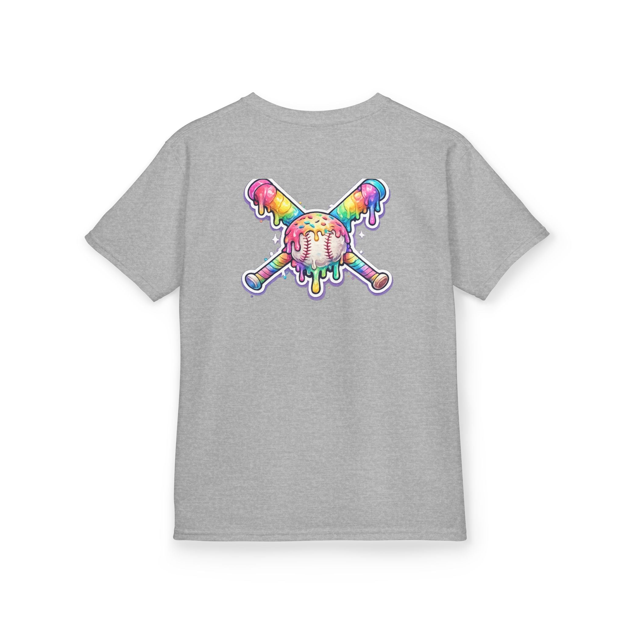 Kids Tee — Rainbow Drip Ice Cream Skull Graphic