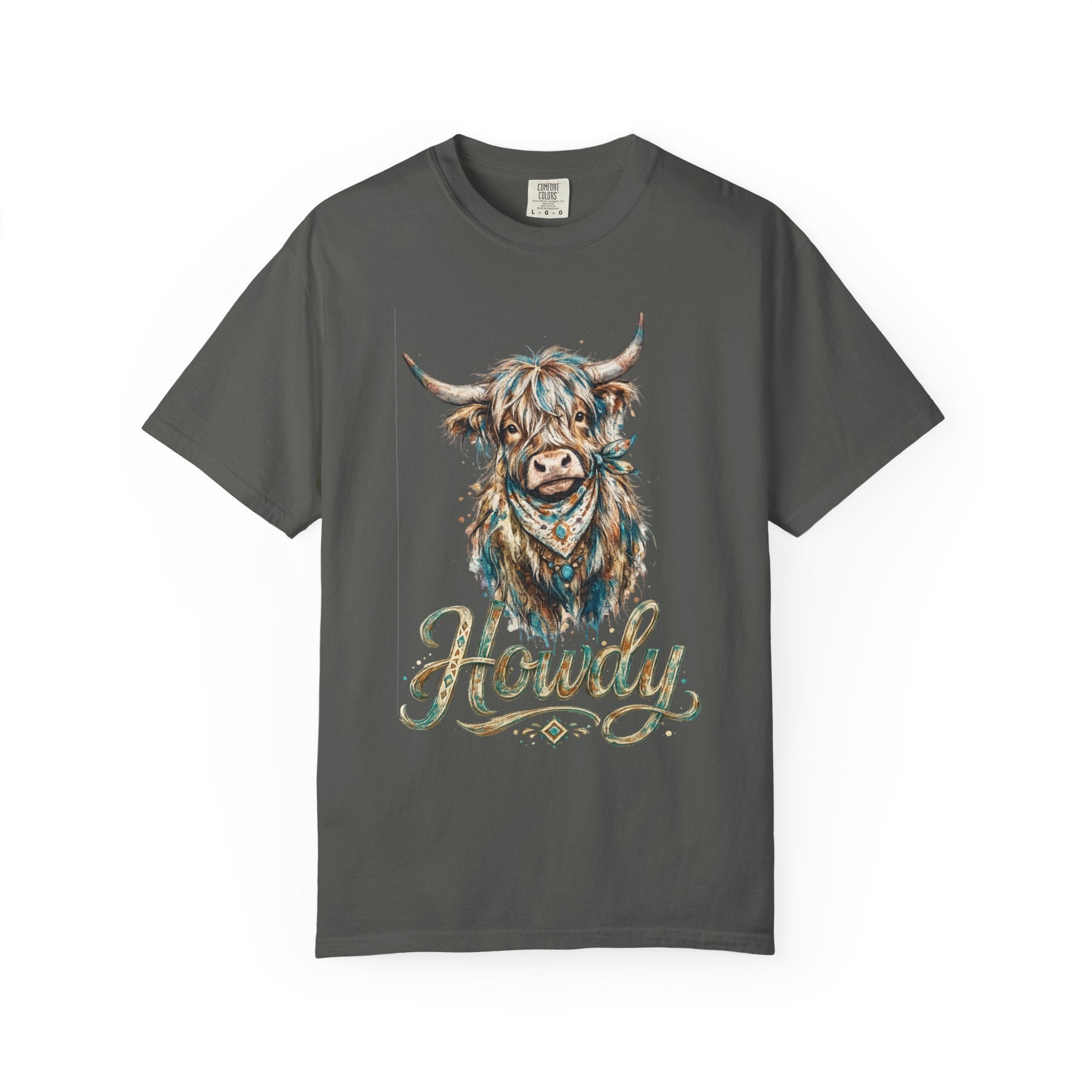 Howdy Highland Cow T-Shirt — Rustic Western Cow Graphic Tee