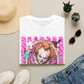 Creepy Clown Graphic T‑Shirt — Pink Horror Balloon Design
