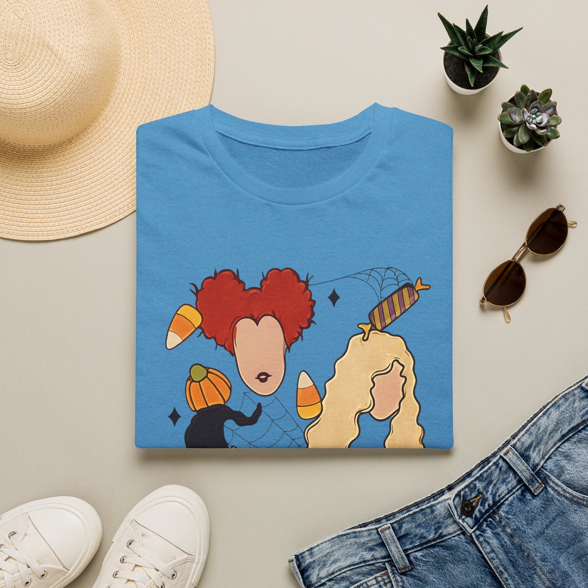 Halloween Sanderson Sisters T-Shirt – Witches Trio Pumpkin Candy Corn Design