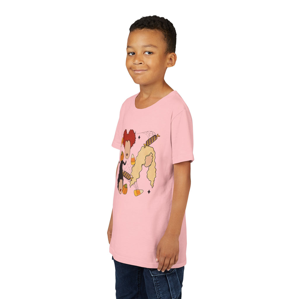 Hocus Pocus Girls Halloween Youth Tee — Sanderson Sisters Candy Corn Design