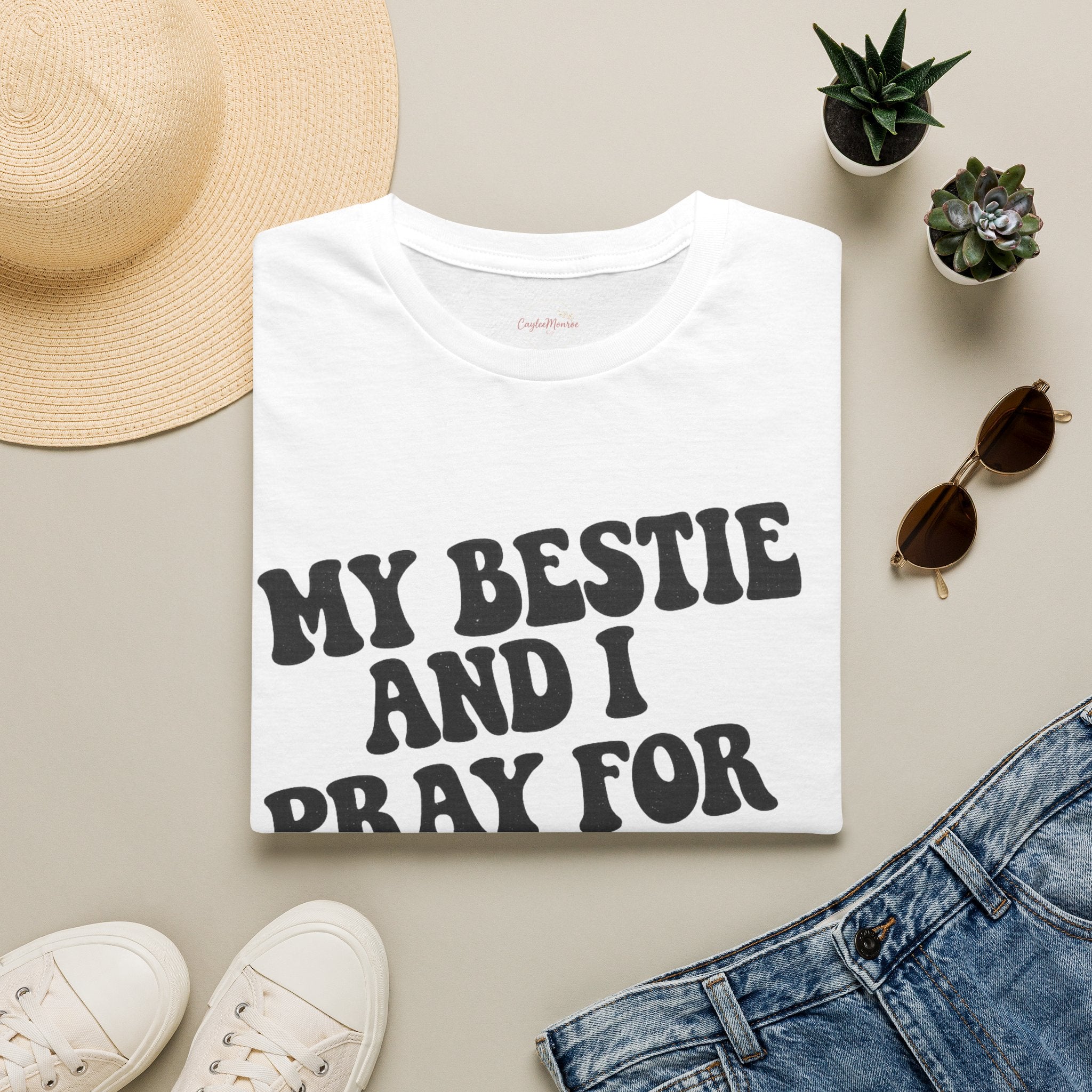 Prayerful Bestie T‑Shirt — "My Bestie and I Pray for You" Friendship Tee