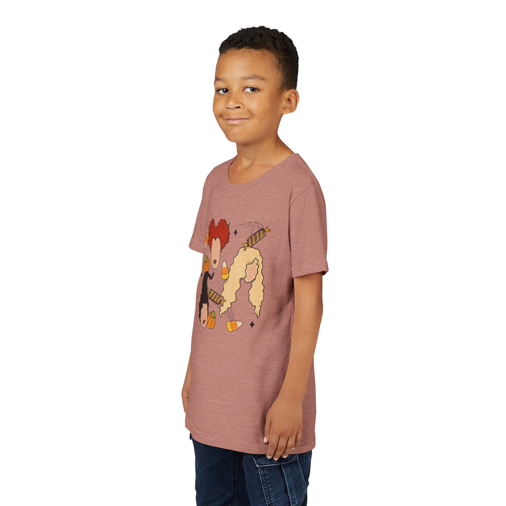 Hocus Pocus Girls Halloween Youth Tee — Sanderson Sisters Candy Corn Design