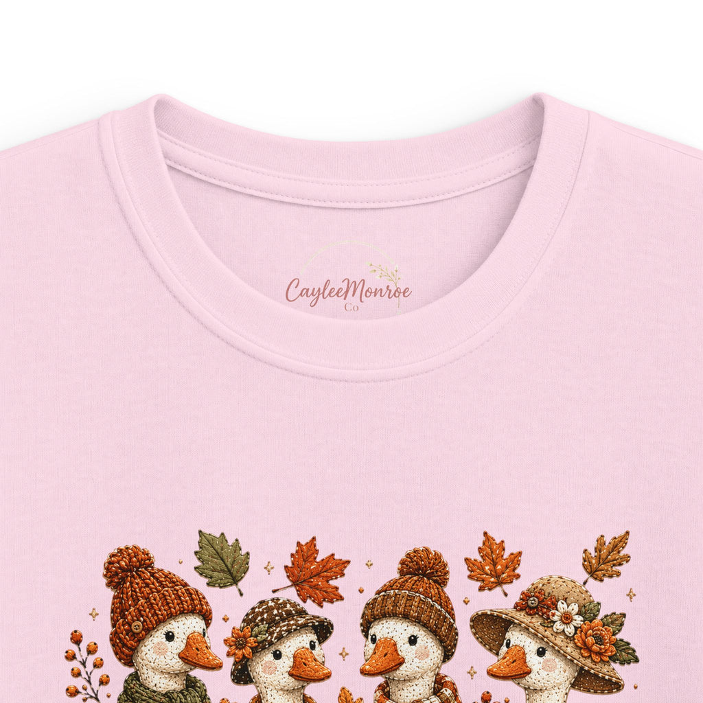 Kids Tee — 'Just a Fall Goose' Cute Fall Geese Graphic Shirt