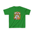 Kids Tee — Autumn Cow with Pumpkin Spice Latte & Sunflowers
