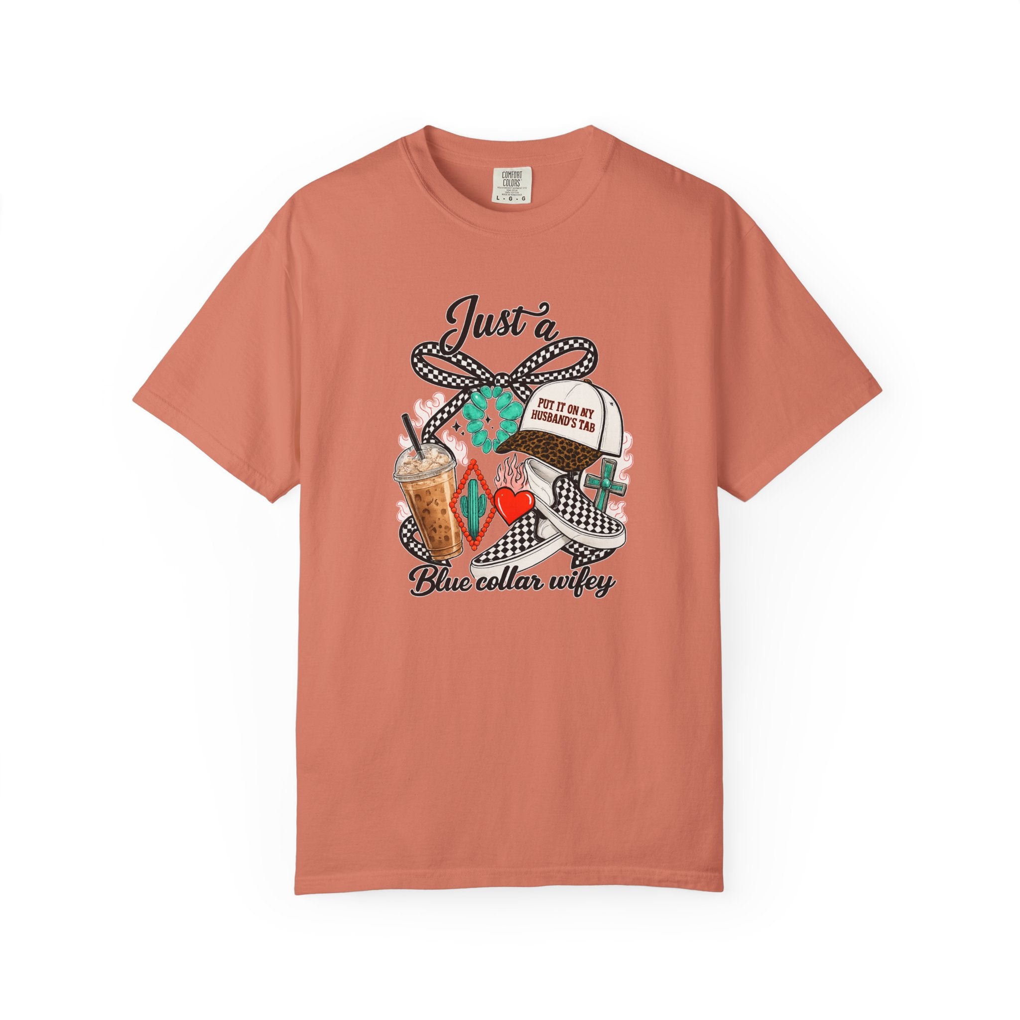 Blue Collar Wifey T-Shirt — "Just a Blue Collar Wifey" Graphic Tee
