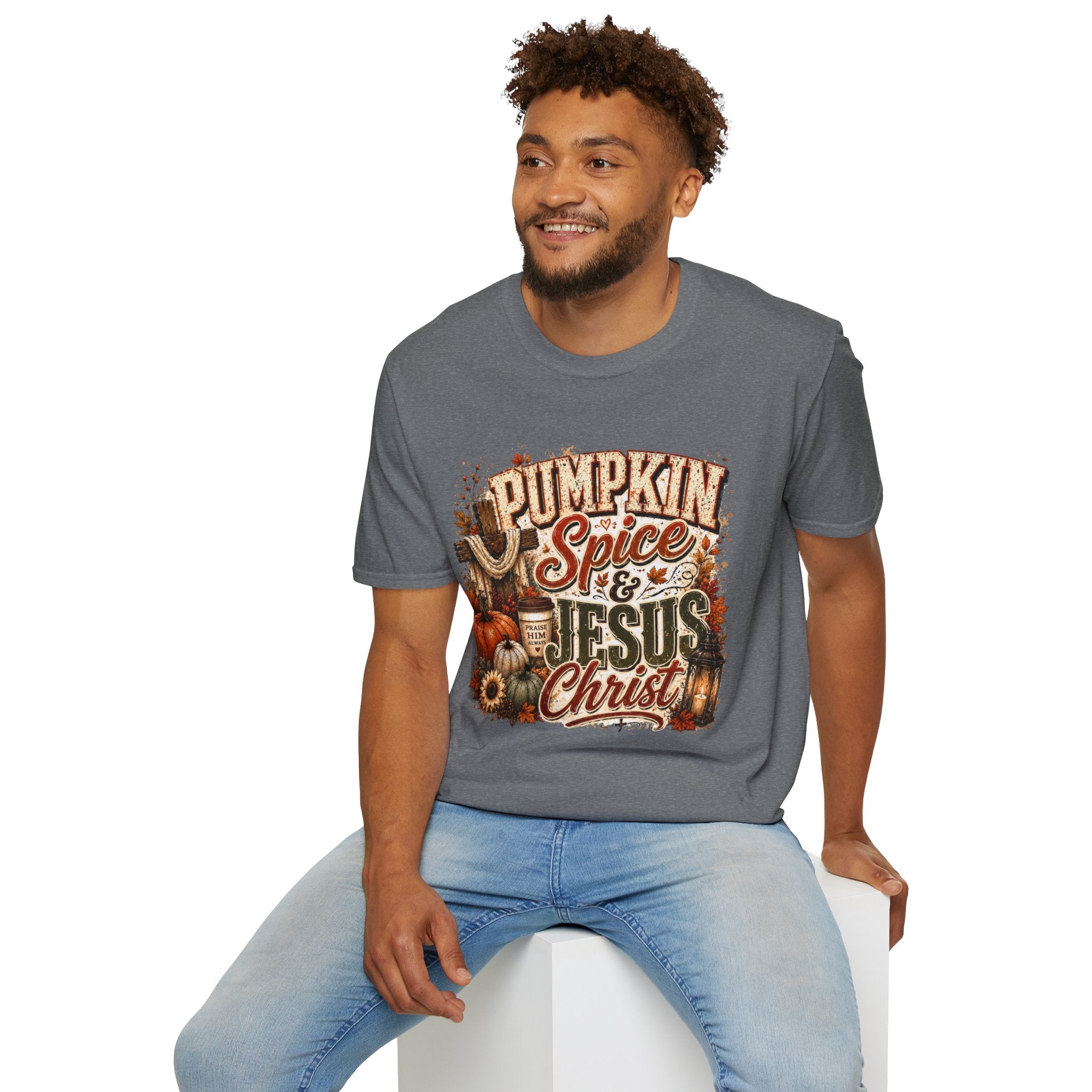 Pumpkin Spice & Jesus Christ T‑Shirt — Fall Faith Graphic Tee