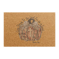 Blessed Pumpkin Doormat – Fall Welcome Mat with Cross & 'Give Thanks to the Lord' Design
