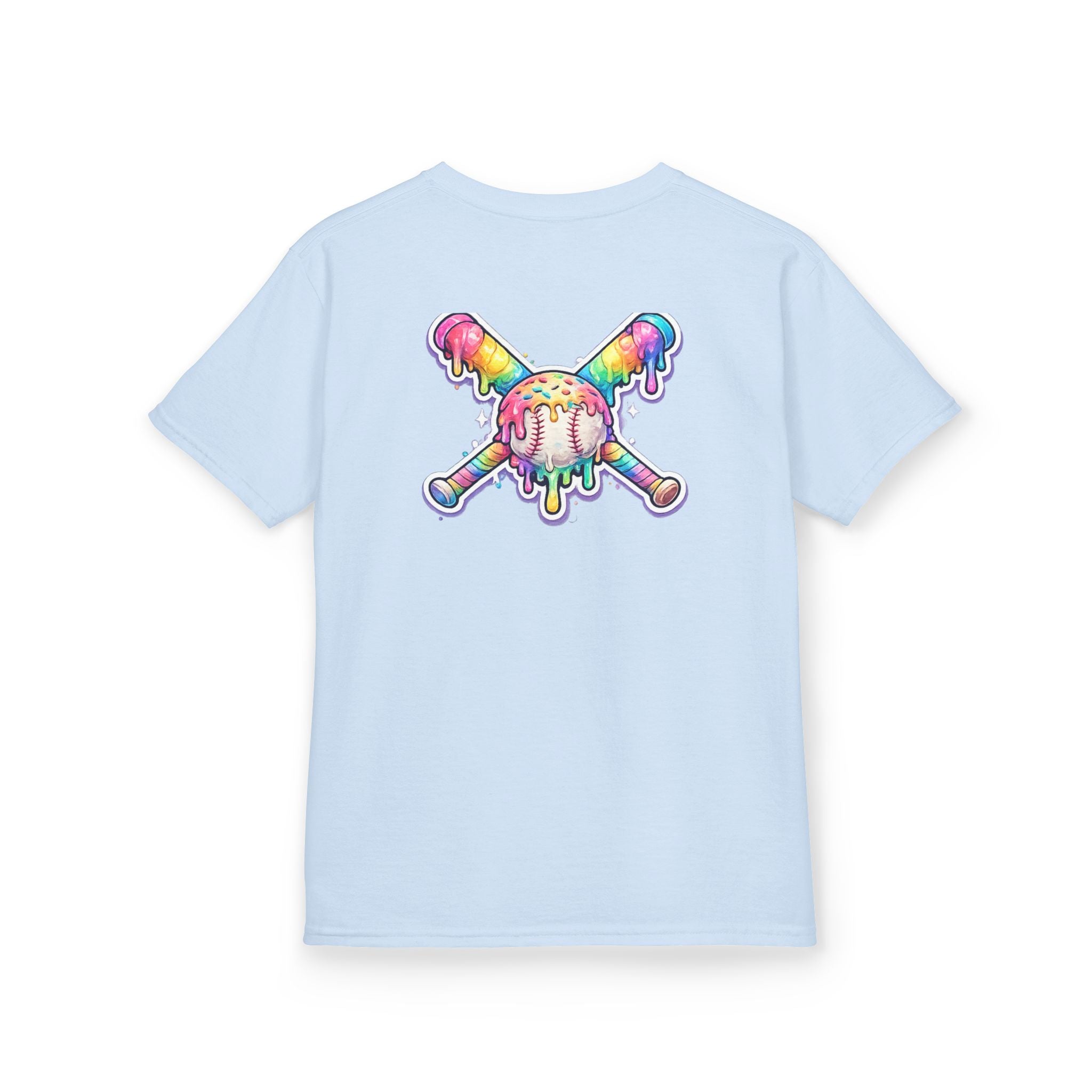 Kids Tee — Rainbow Drip Ice Cream Skull Graphic