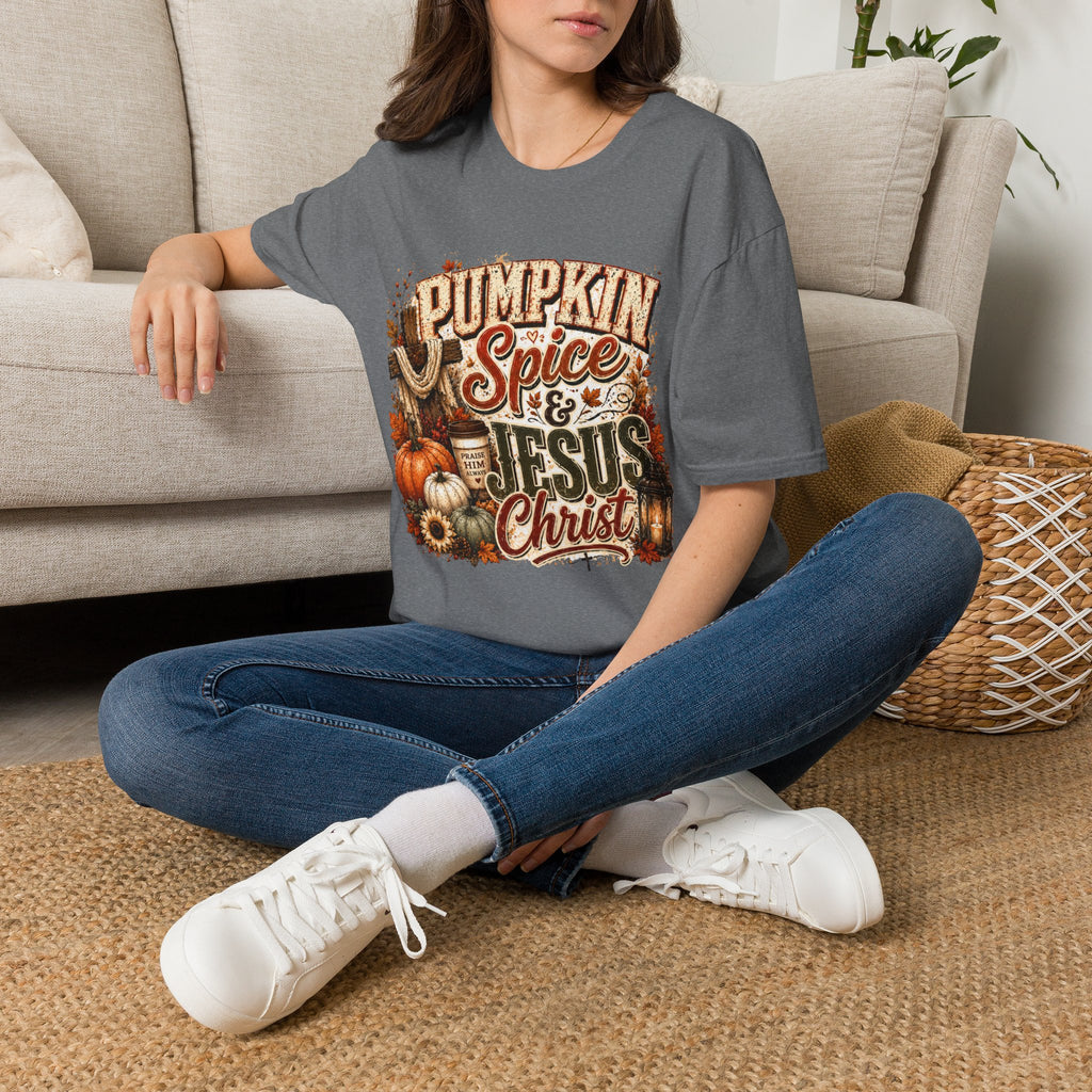 Pumpkin Spice & Jesus Christ T‑Shirt — Fall Faith Graphic Tee