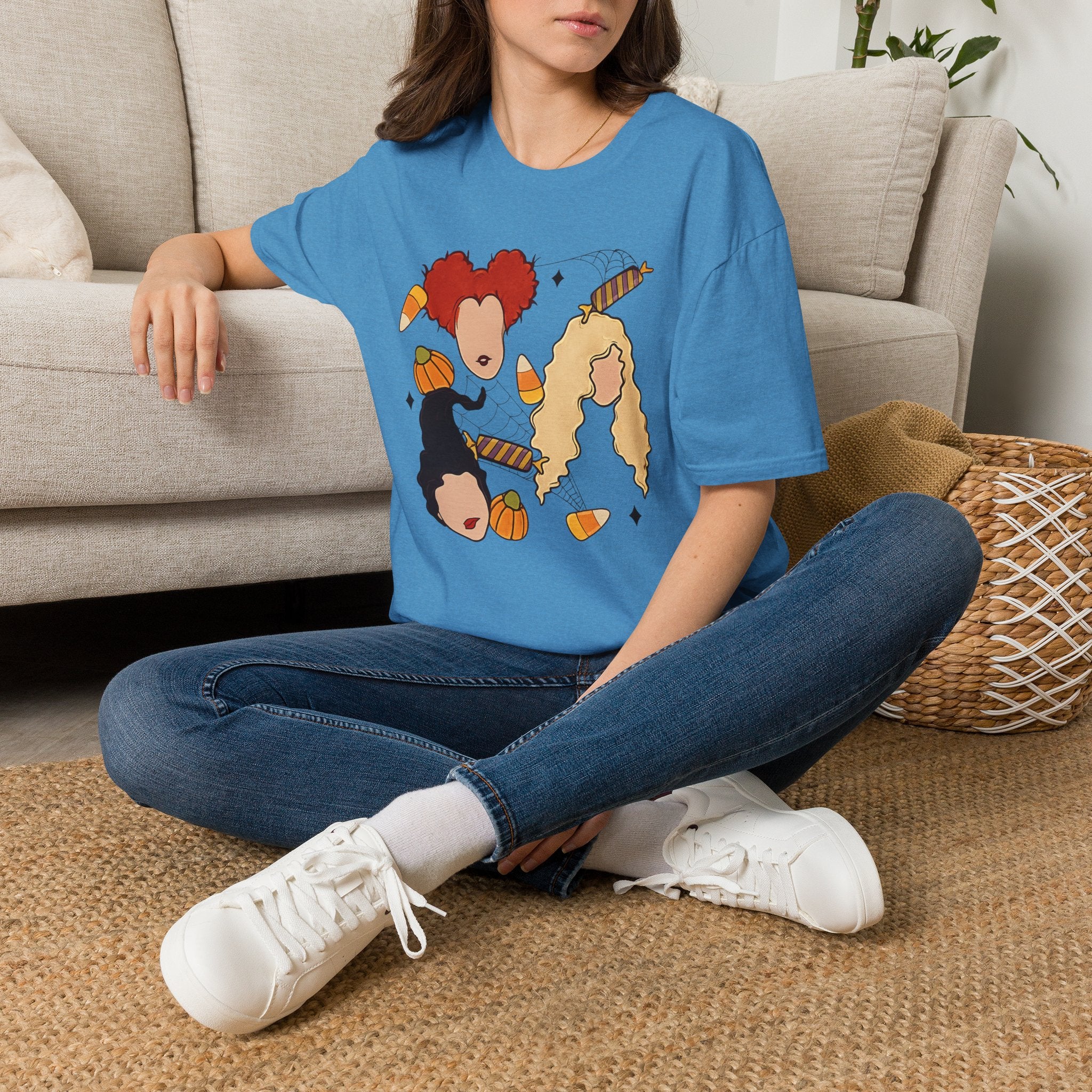 Halloween Sanderson Sisters T-Shirt – Witches Trio Pumpkin Candy Corn Design