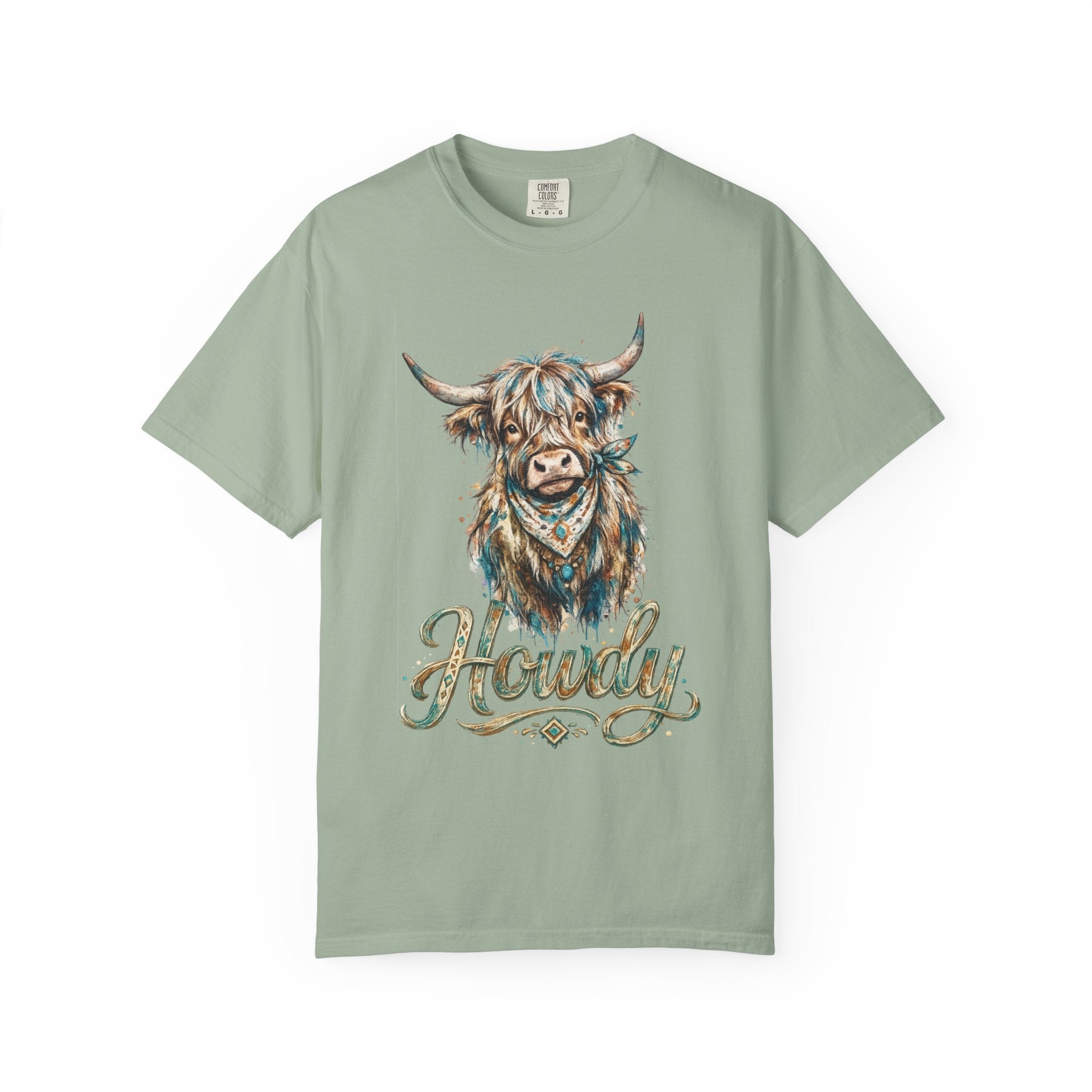 Howdy Highland Cow T-Shirt — Rustic Western Cow Graphic Tee
