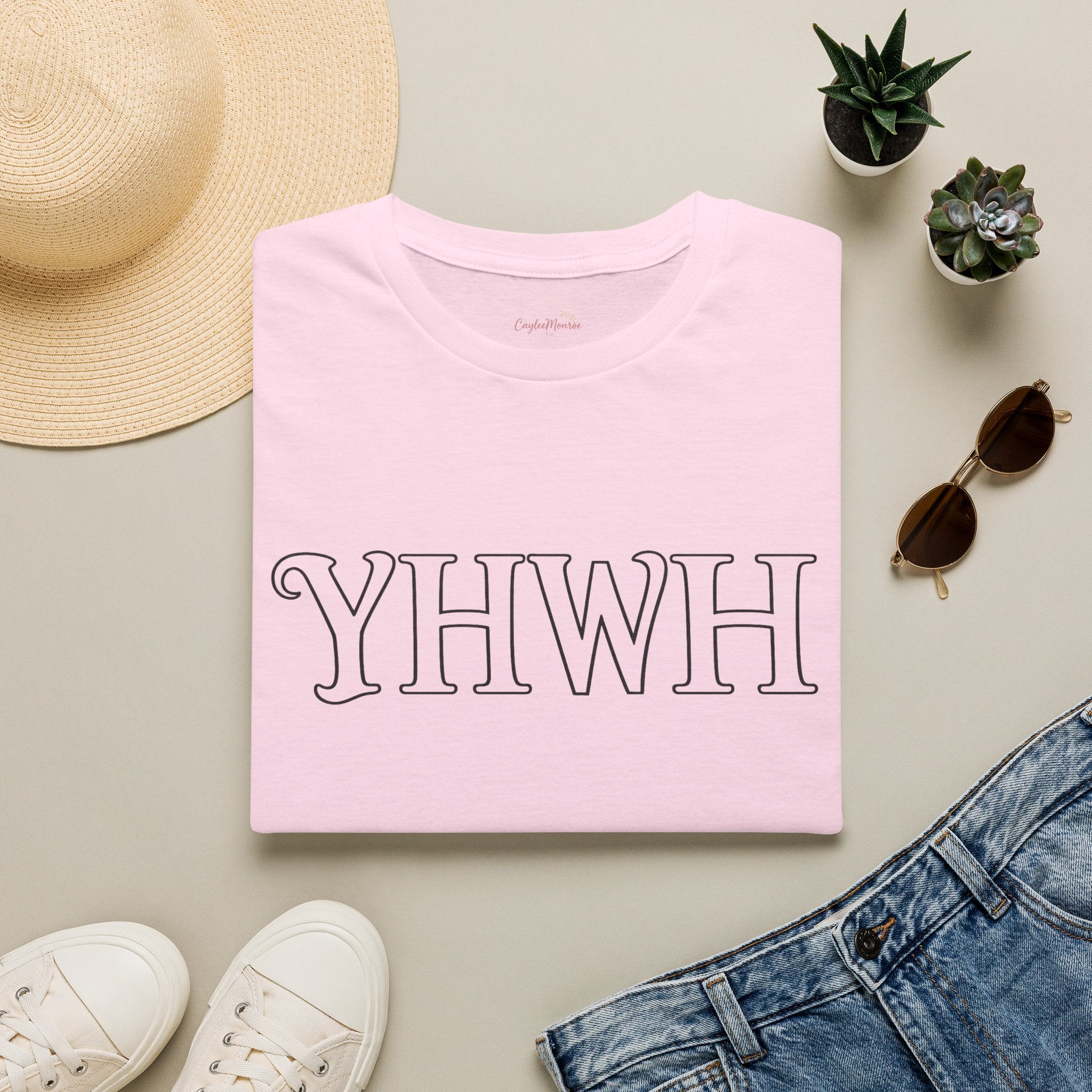 YHWH Script Tee - Minimal Christian Faith T-Shirt