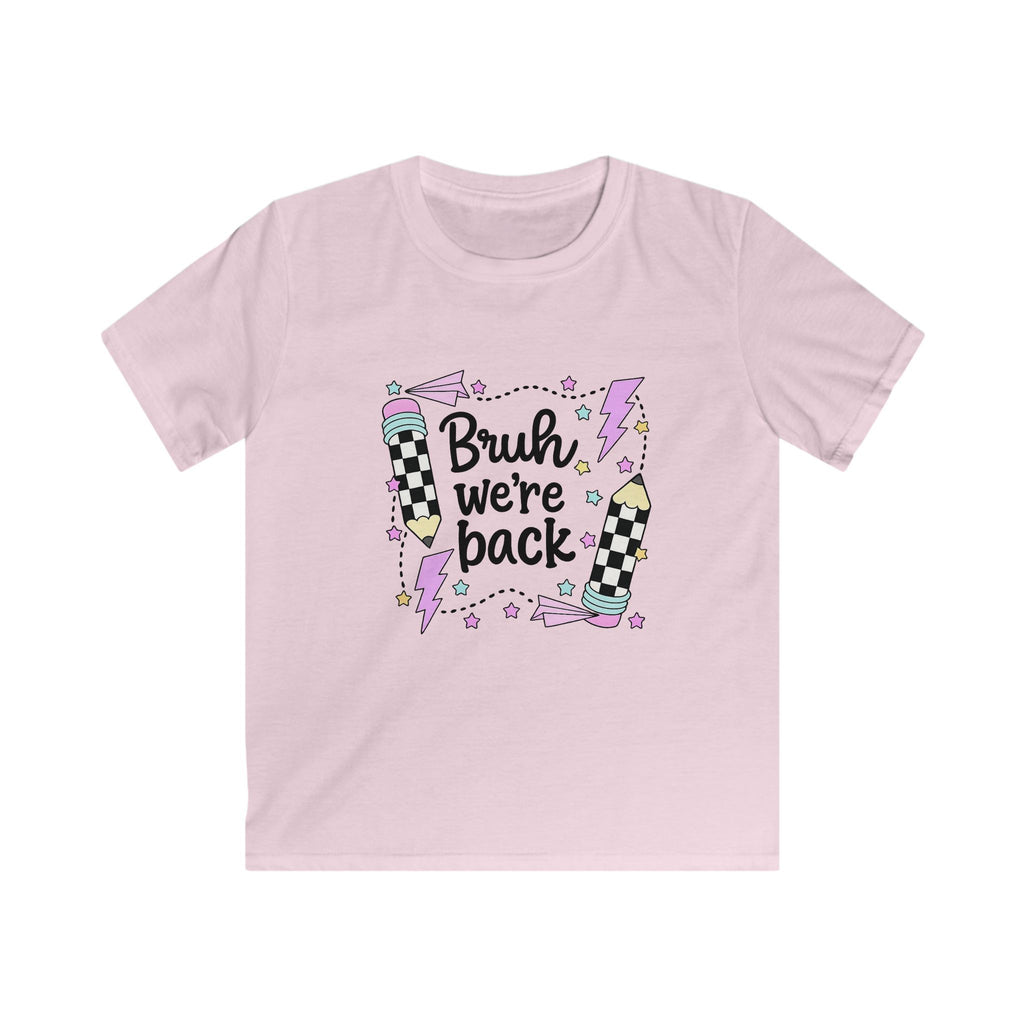 Kids Tee — "Bruh We're Back" Retro Skate Graphic